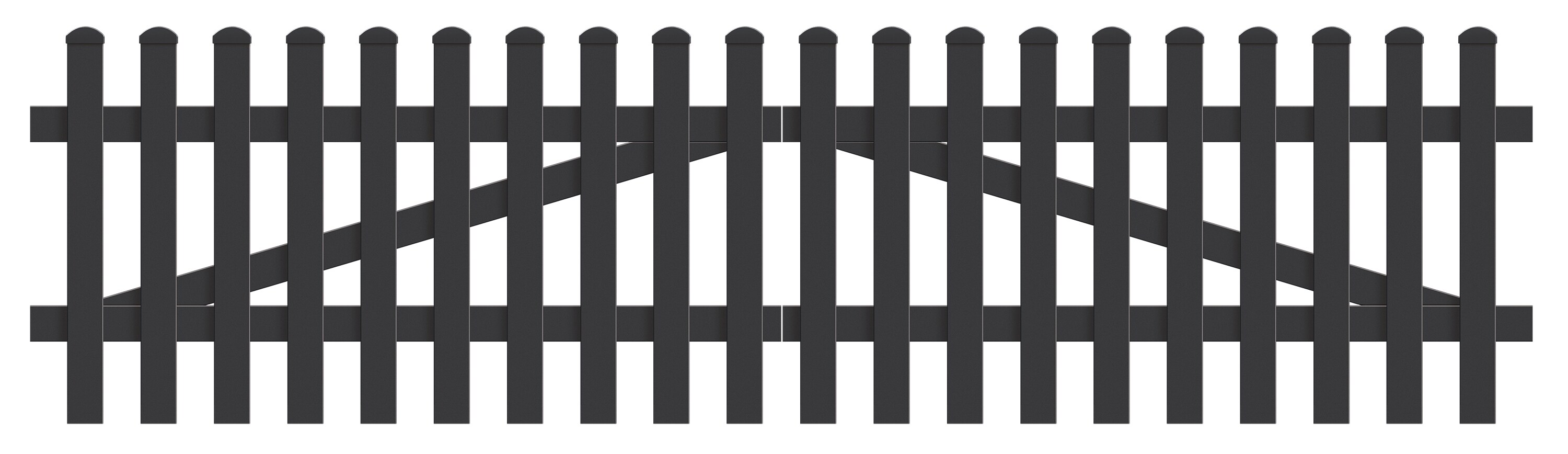 Zauntor Gerade 303,4cm x 100cm in Anthrazit - Bild 1