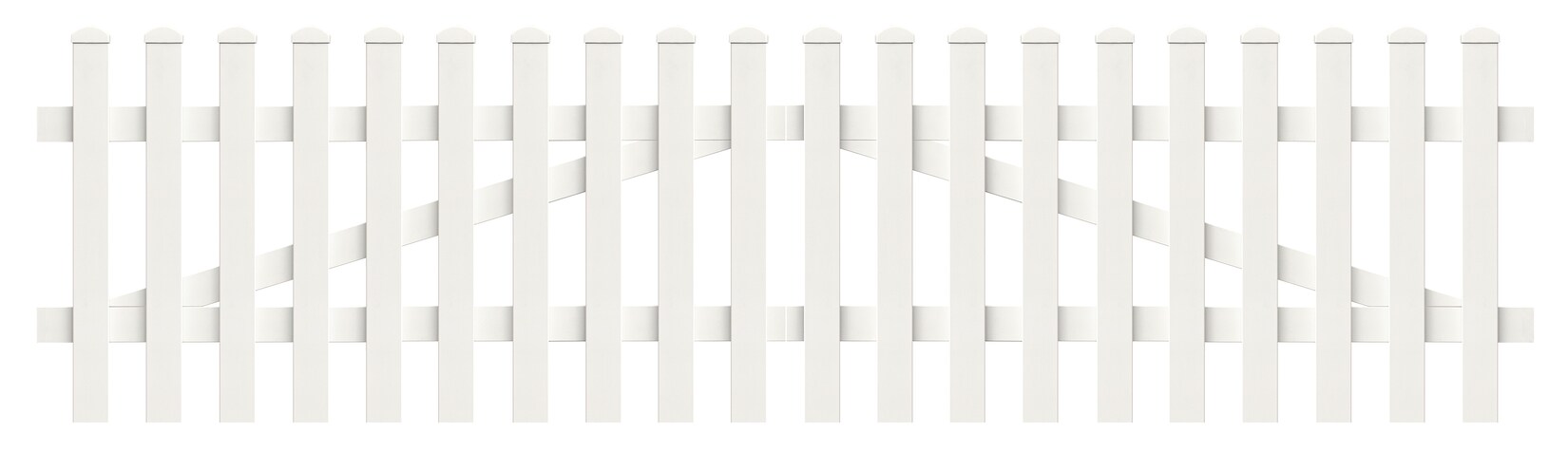 Zauntor Gerade 303,4cm x 120cm in Weiß