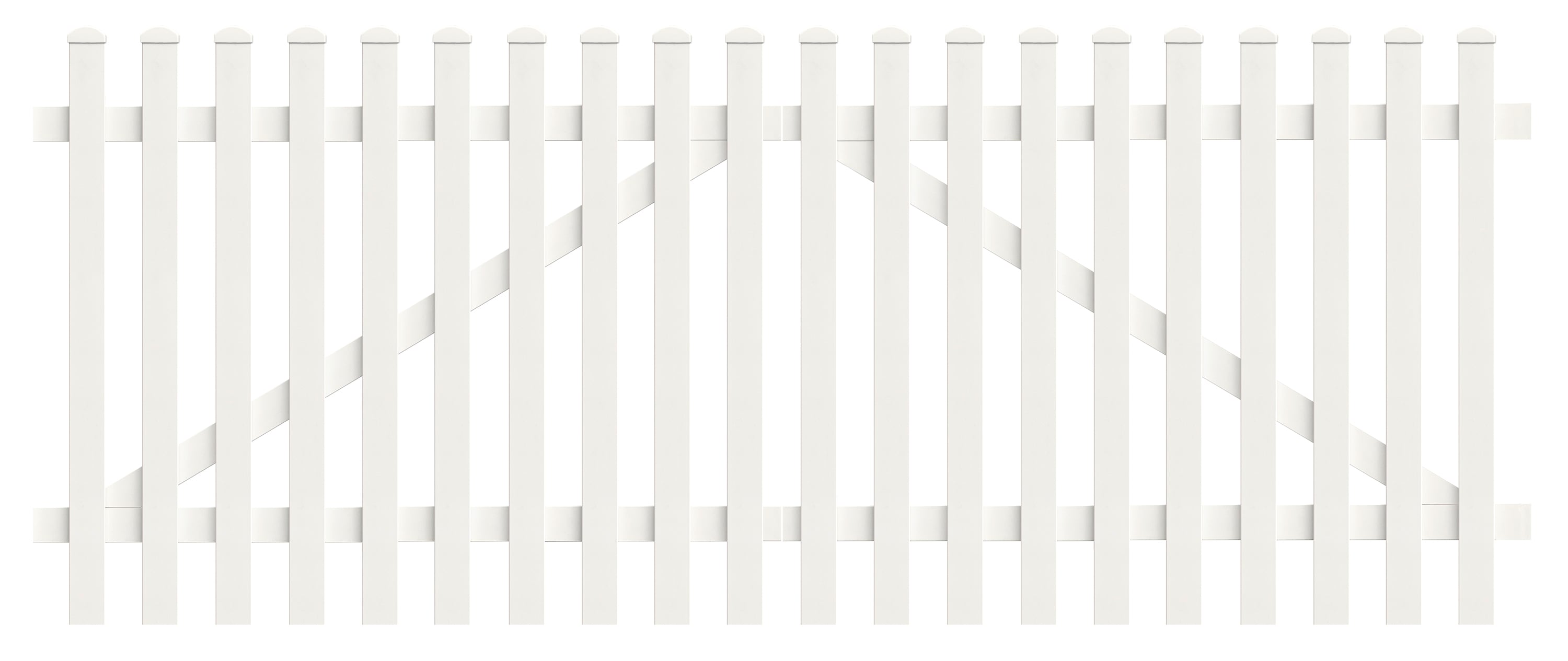 Zauntor Gerade 303,4cm x 150cm in Wei&szlig; - Bild 1