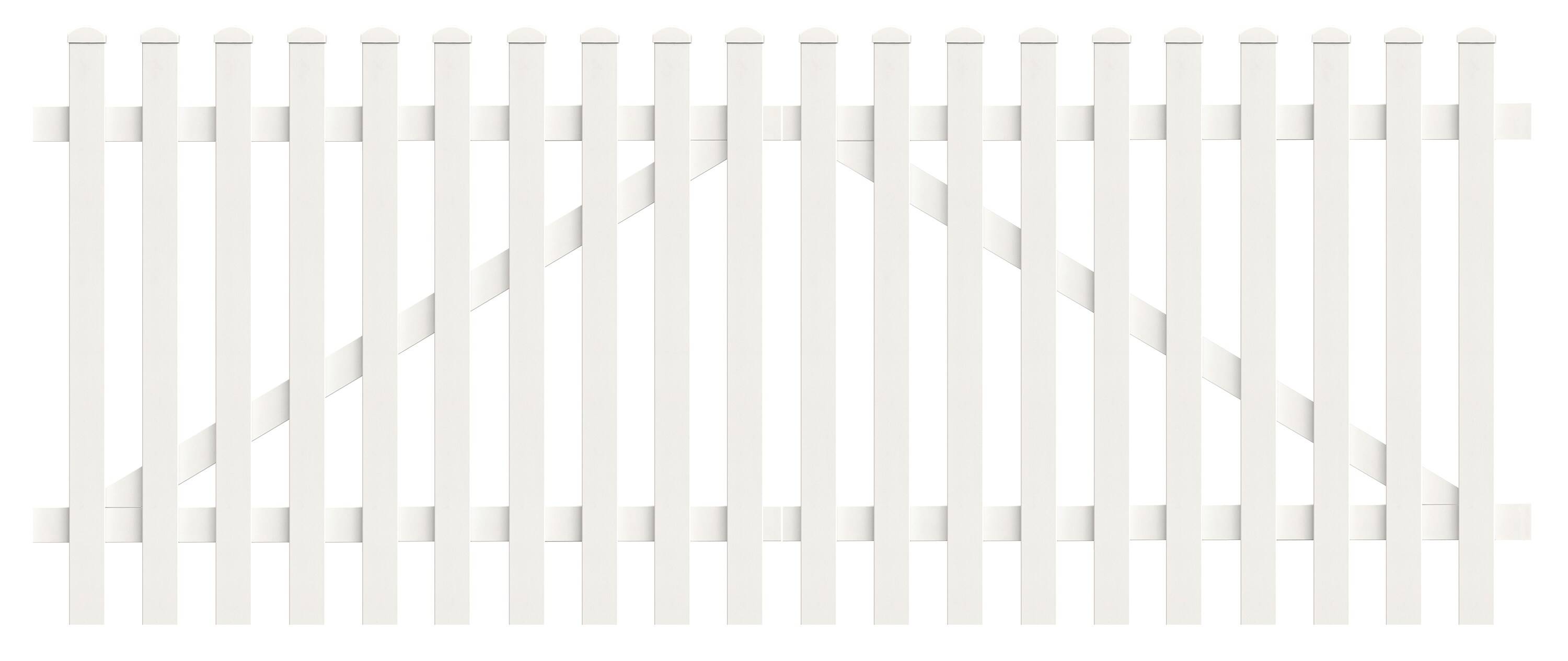 Zauntor Gerade 303,4cm x 180cm in Wei&szlig; - Bild 1