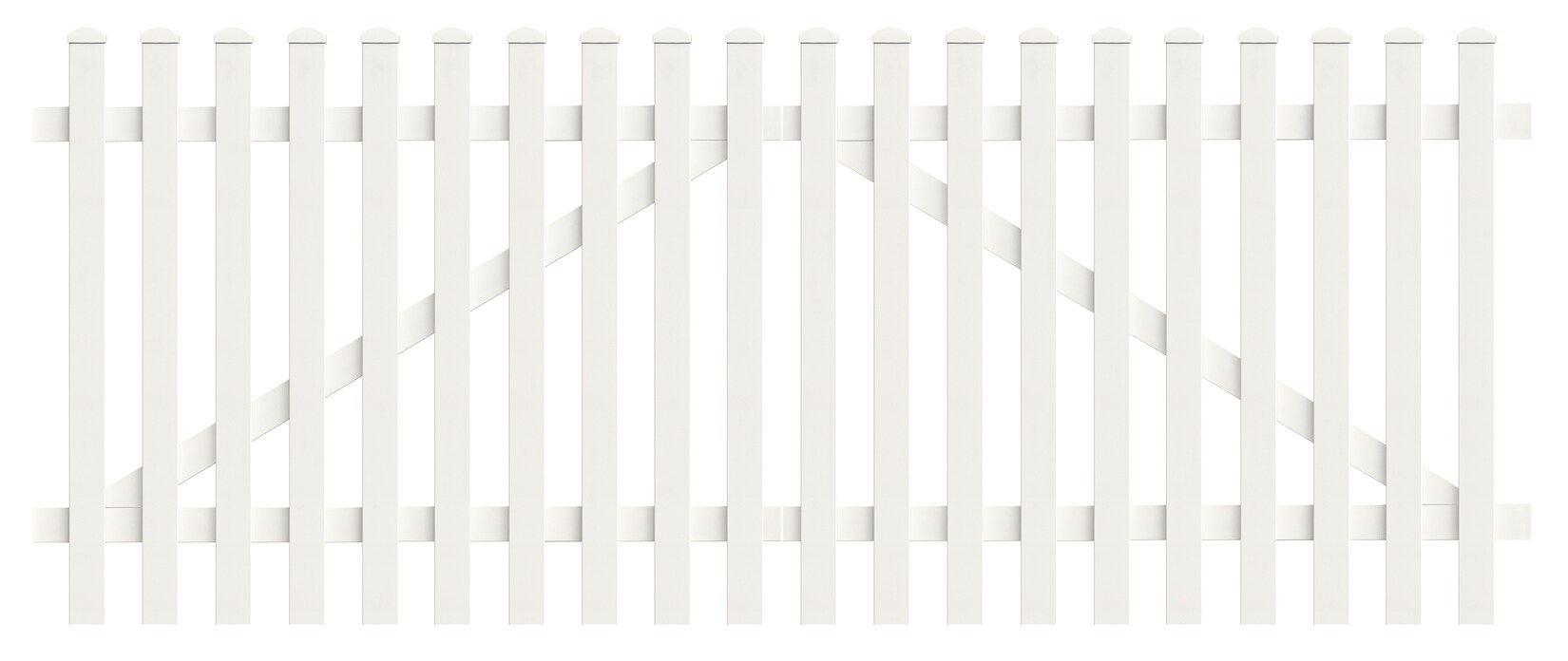 Zauntor Gerade 303,4cm x 180cm in Weiß