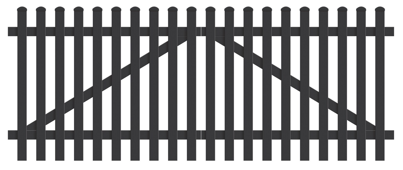 Zauntor Gerade 303,4cm x 180cm in Anthrazit