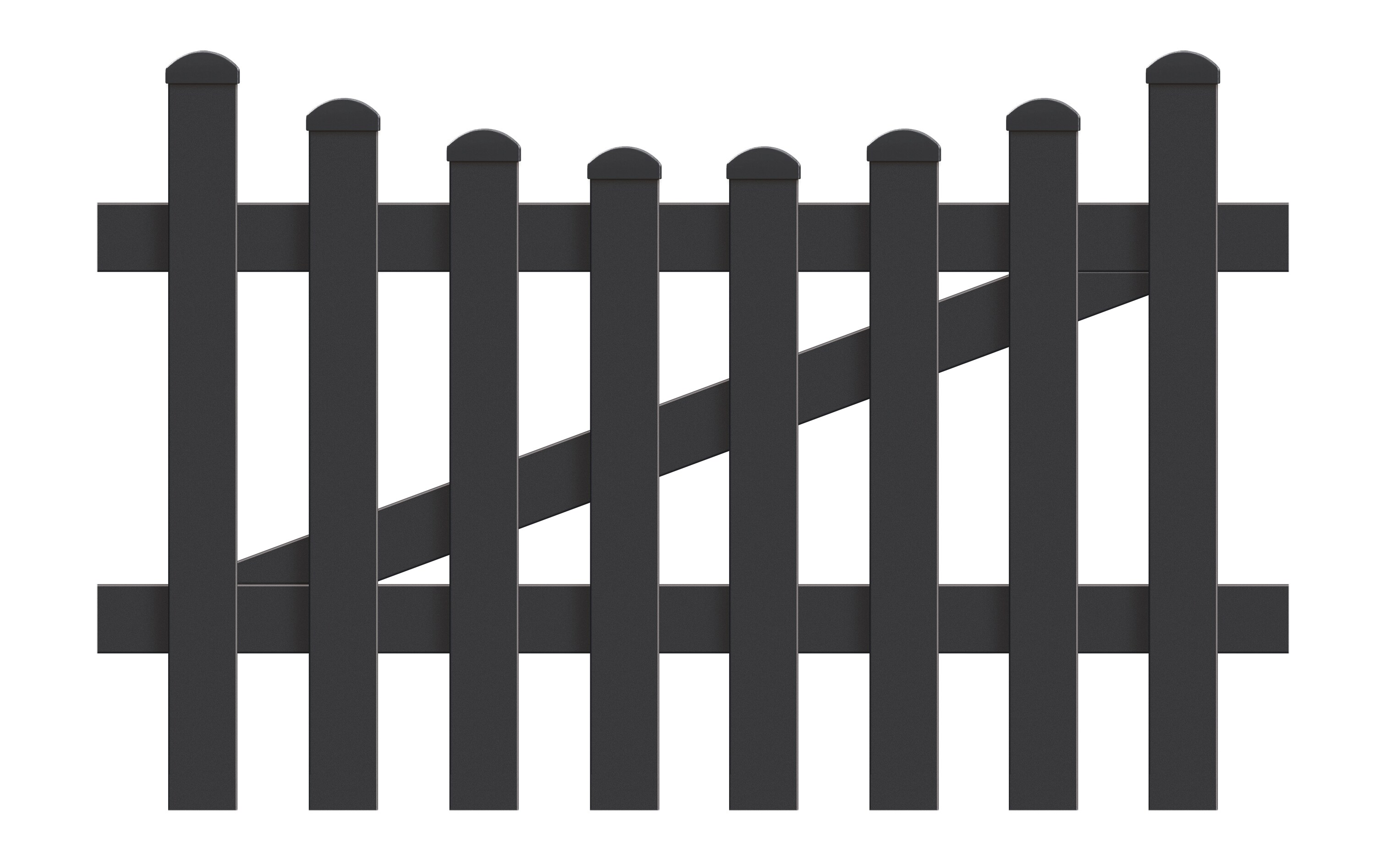 Zaunt&uuml;r Unterbogen 125,8cm x 120cm in Anthrazit - Bild 1