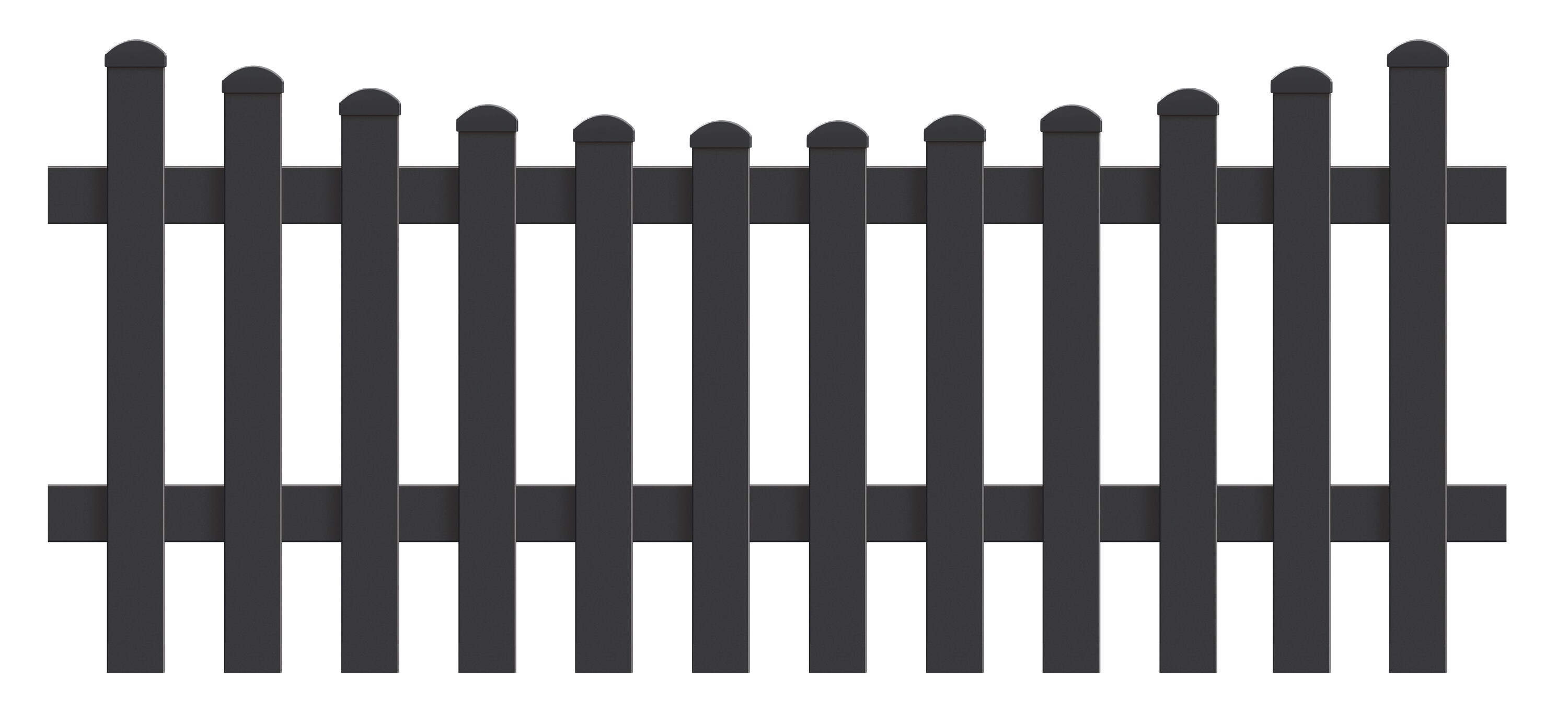 Zaunfeld Unterbogen 185,0cm x 120cm in Anthrazit - Bild 1