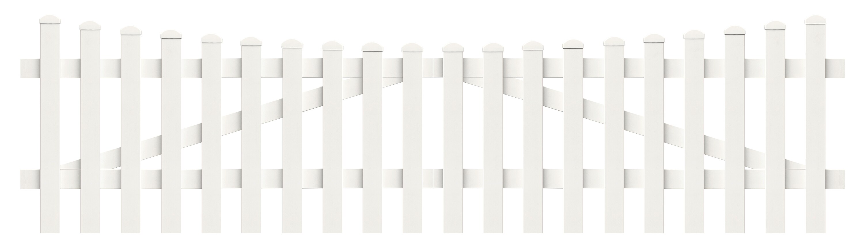 Zauntor Unterbogen 303,4cm x 80cm in Wei&szlig; - Bild 1