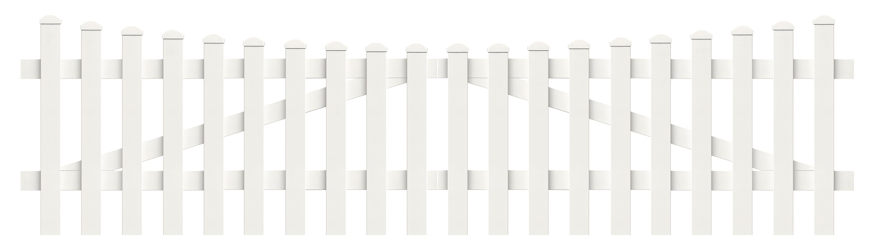 Zauntor Unterbogen 303,4cm x 120cm in Wei&szlig; - Bild 1