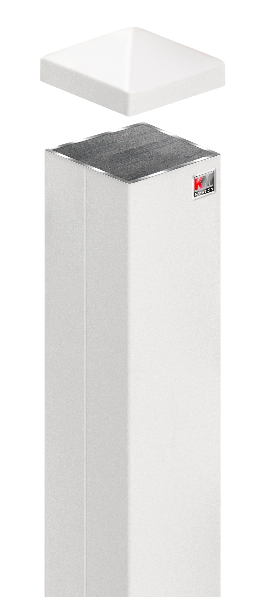 Zaunpfosten 7x7x160cm Wei&szlig; - Bild 1