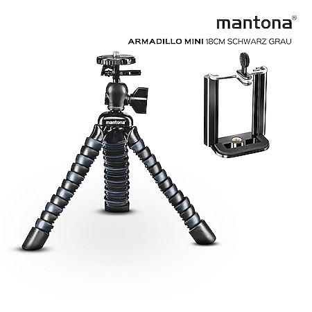 Mantona Armadillo Mini schwarz grau Mini & Tischstativ 18 cm - Bild 1