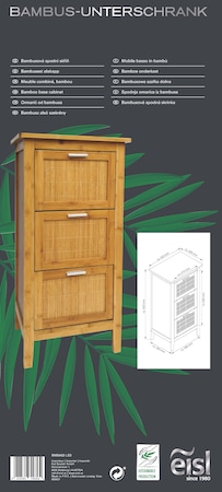 3 Badezimmer bei kaufen Unterschrank Schubladen Netto EISL Bambus mit online