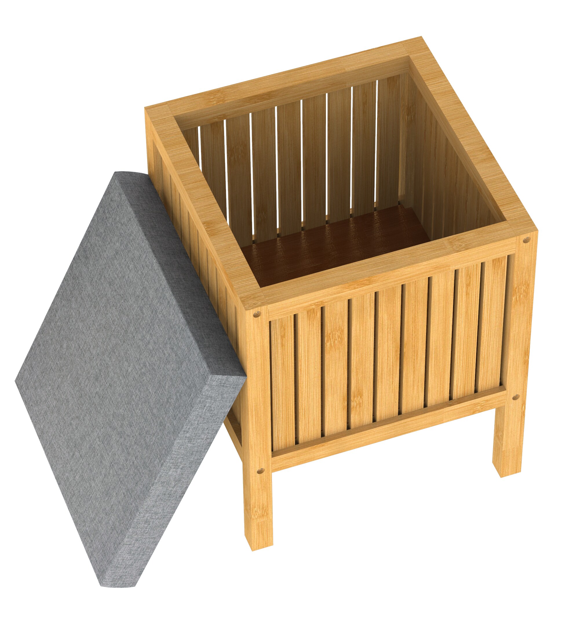 EISL W&auml;schekorb Bambus, W&auml;schesammler mit Sitzkissen - Bild 1