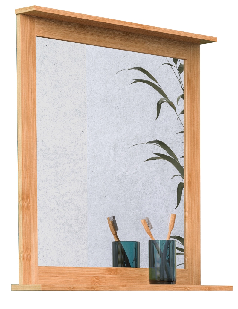 EISL Badspiegel Bambus, Badezimmer Spiegel mit Ablage