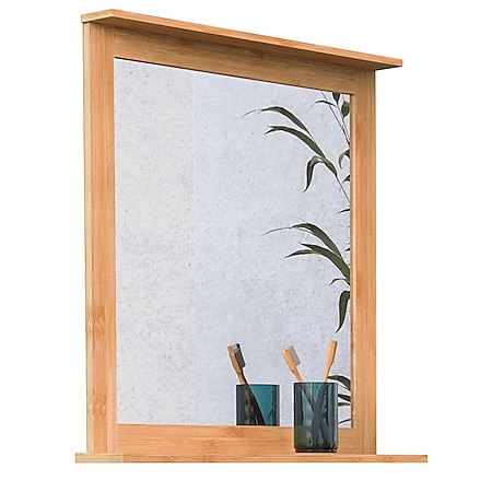 EISL Badspiegel Bambus, Badezimmer Spiegel mit Ablage - Bild 1