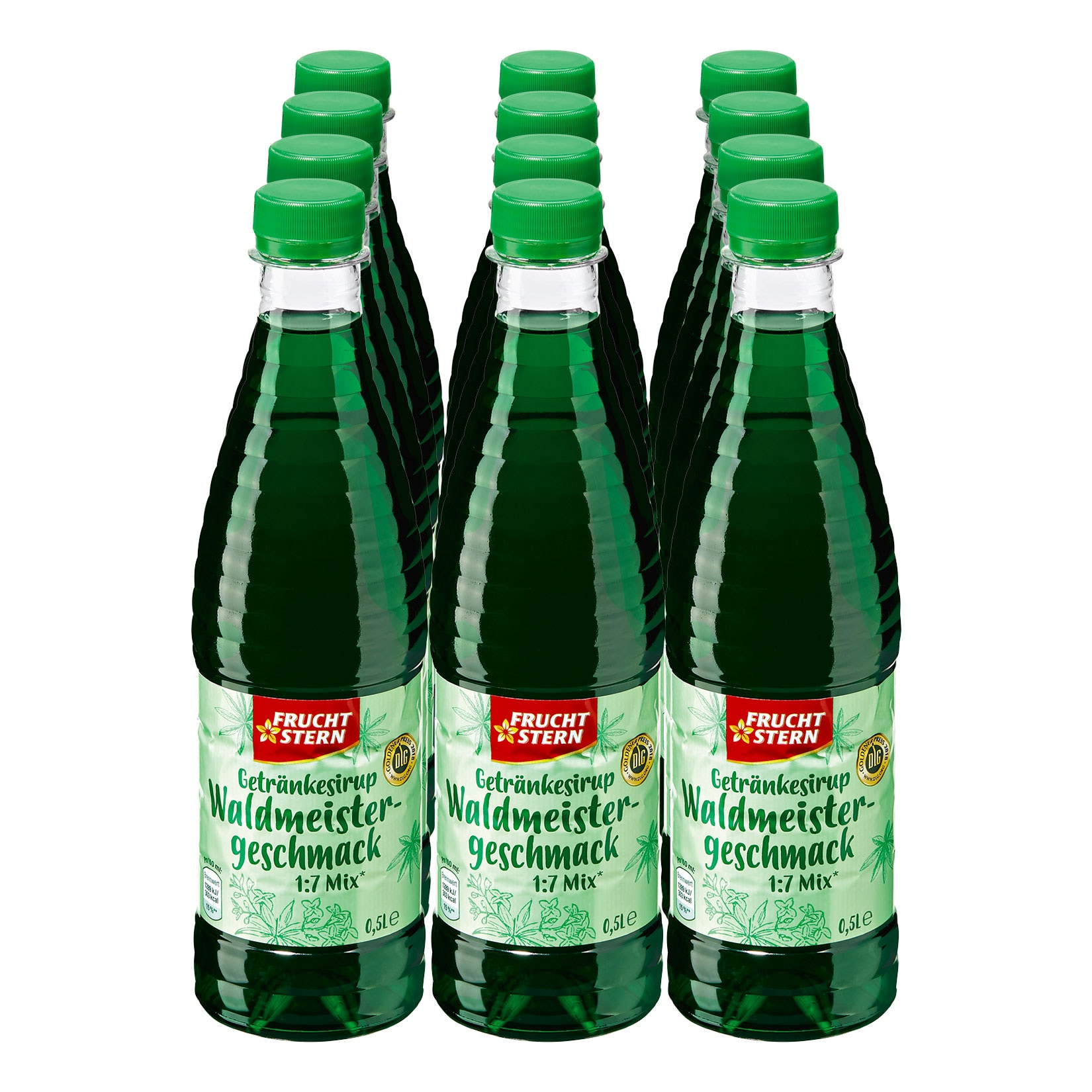 Fruchtstern Getr&auml;nkesirup Waldmeistergeschmack 0,5 Liter, 12er Pack - Bild 1
