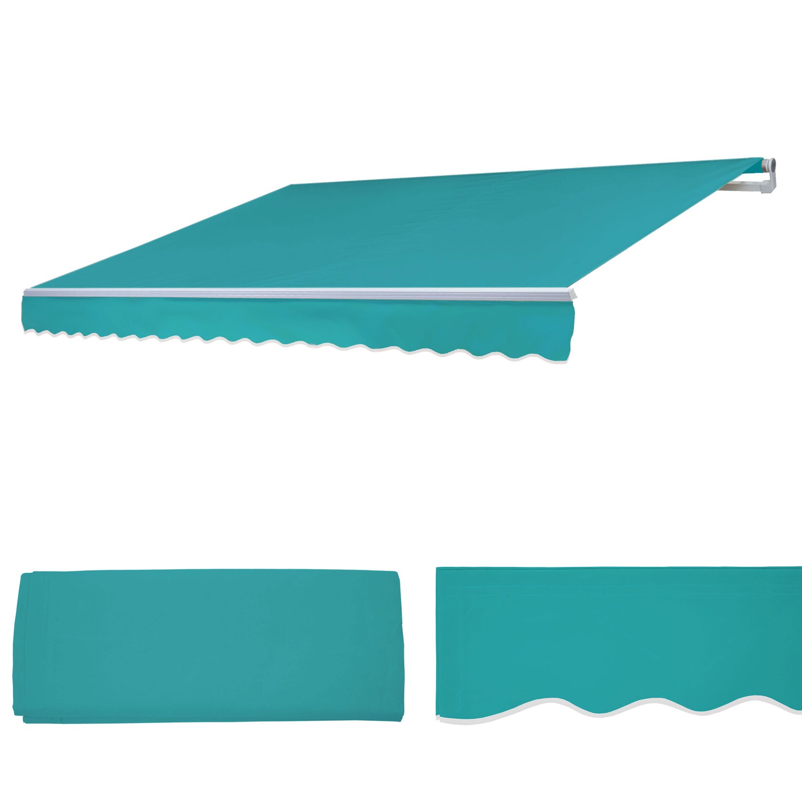 Ersatz-Bezug für Markise H791, Gelenkarmmarkise Ersatzbezug Sonnenschutz, 4,5x3m ~ Polyester türkis | 04057651537245