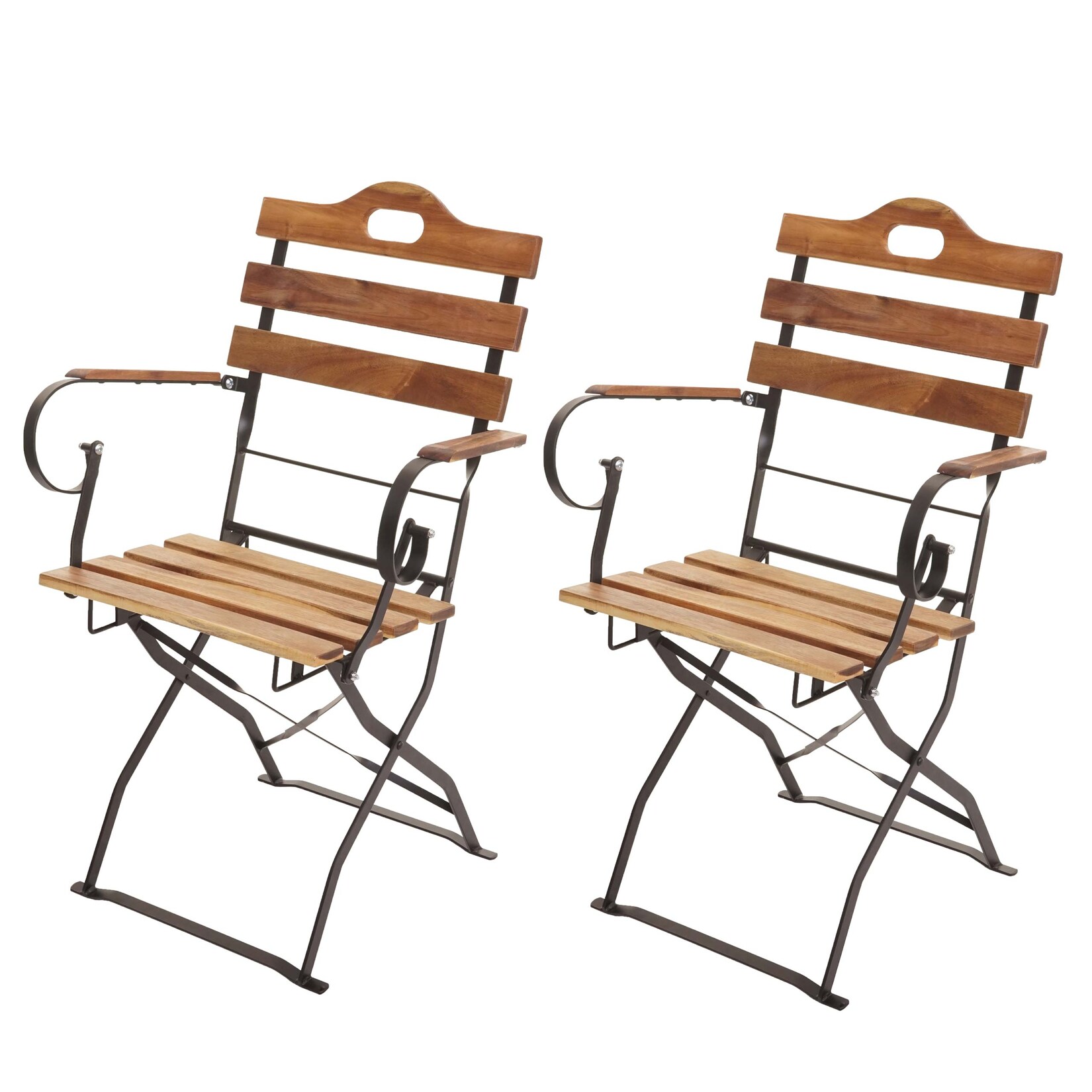 2er-Set Biergartenstuhl MCW-J40, Klappstuhl Gartenstuhl, Gastronomie-Qualität Akazie MVG-zertifiziert ~ naturfarben | 04057651427133