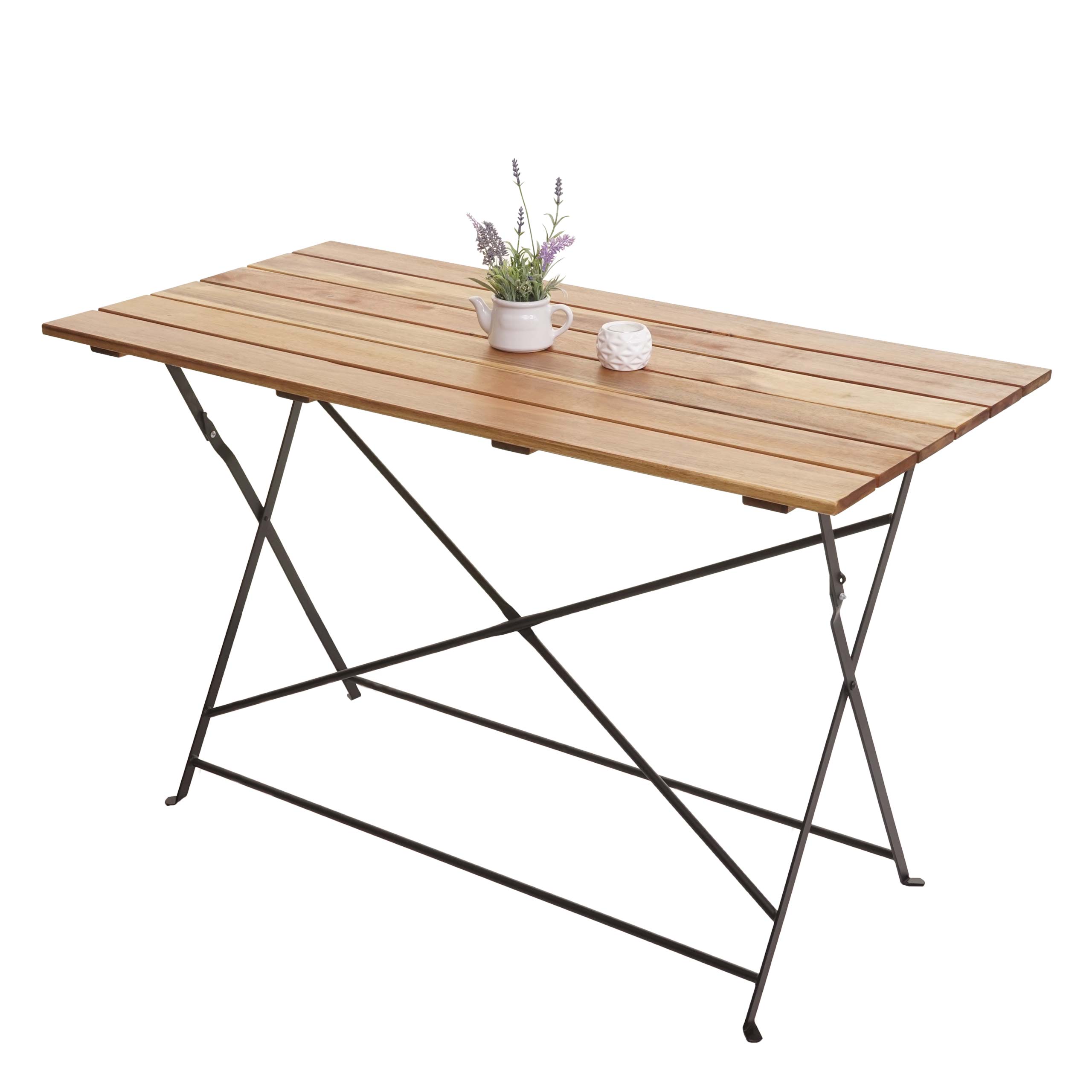 Biergartentisch MCW-J40, Klapptisch Gartentisch, Gastronomie-Qualit&auml;t Akazie MVG-zertifiziert 120x60cm ~ naturfarben - Bild 1