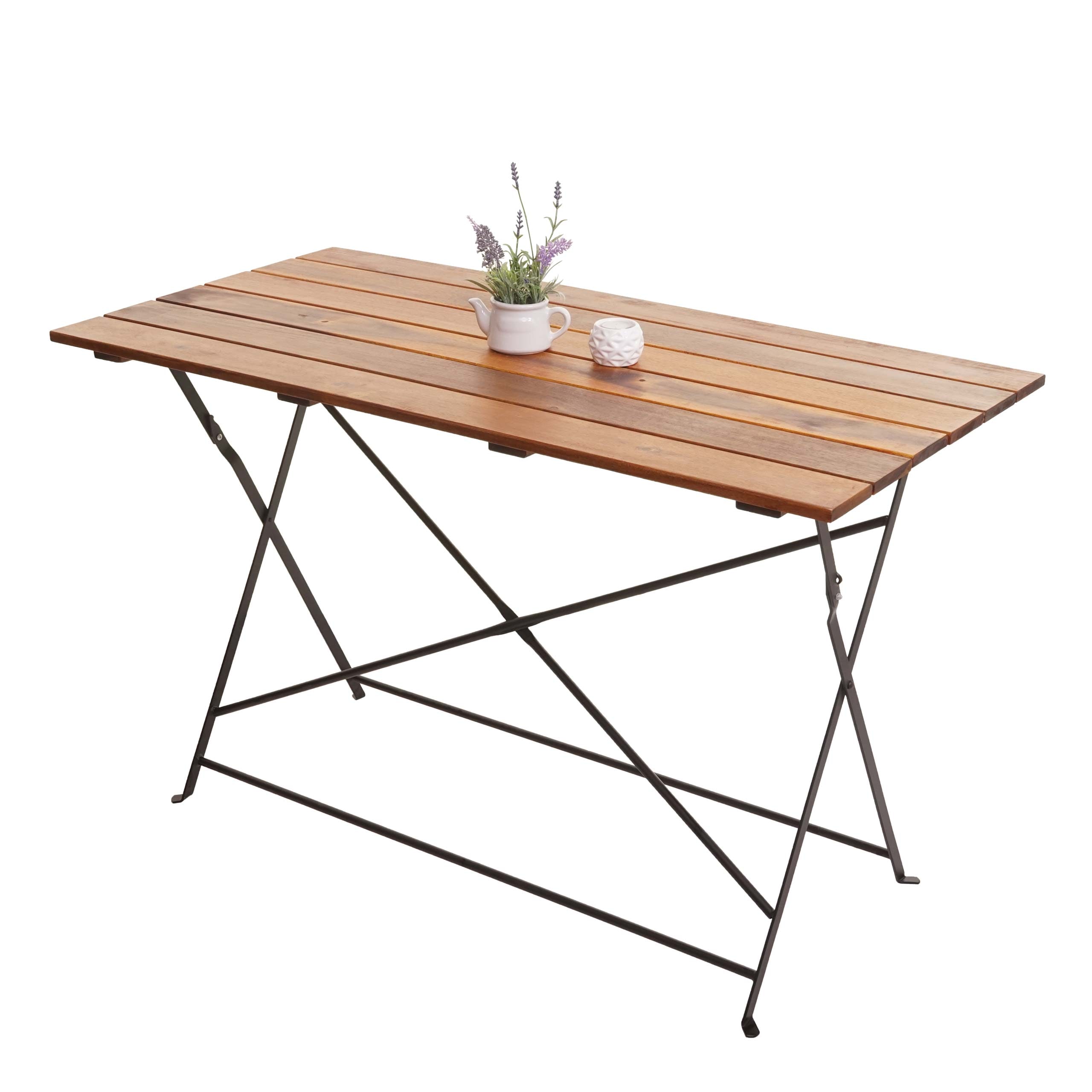 Biergartentisch MCW-J40, Klapptisch Gartentisch, Gastronomie-Qualit&auml;t Akazie MVG-zertifiziert 120x60cm ~ braun - Bild 1