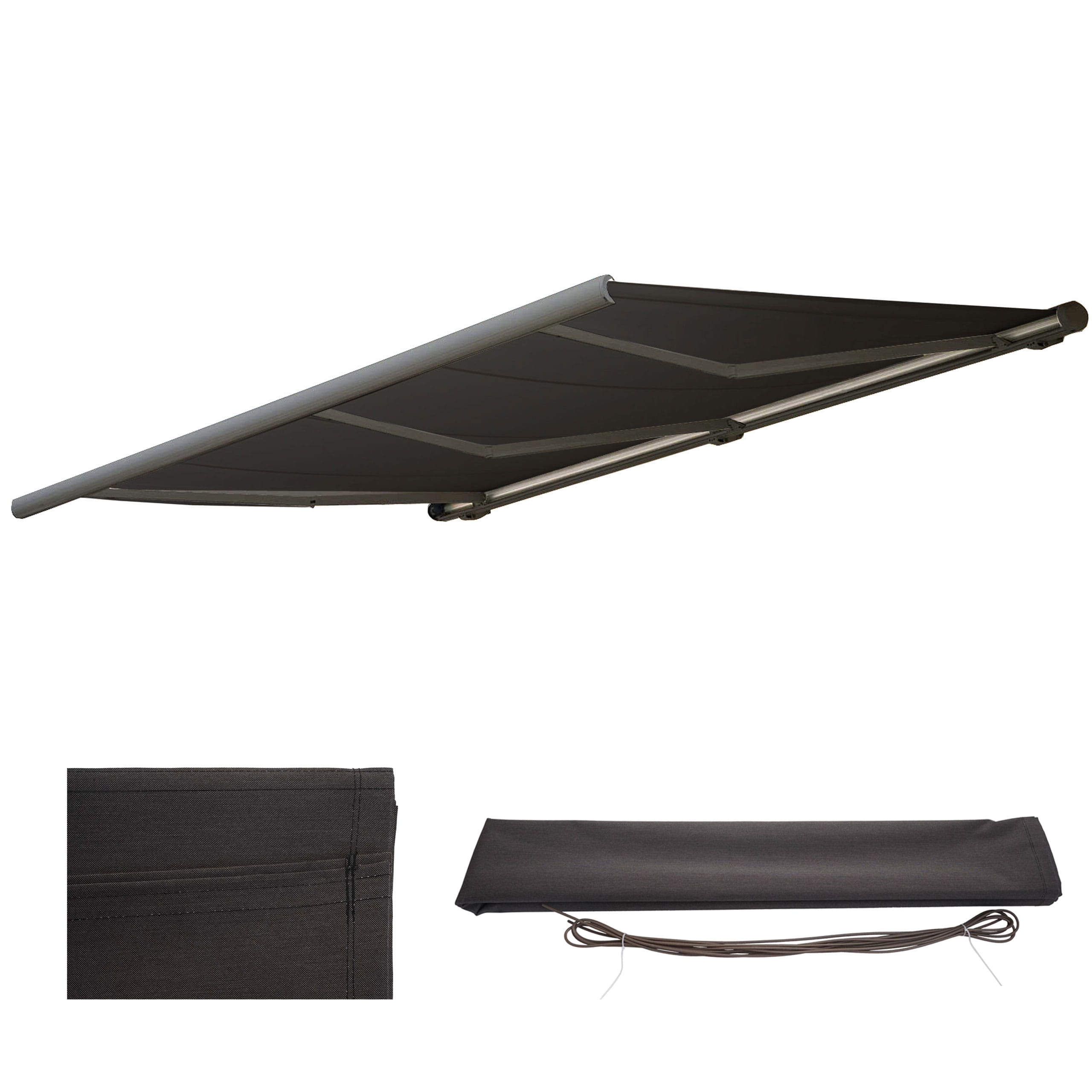 Ersatz-Bezug f&uuml;r Markise H124, Vollkassette Ersatzbezug Sonnenschutz 5x3m ~ Polyester anthrazit - Bild 1