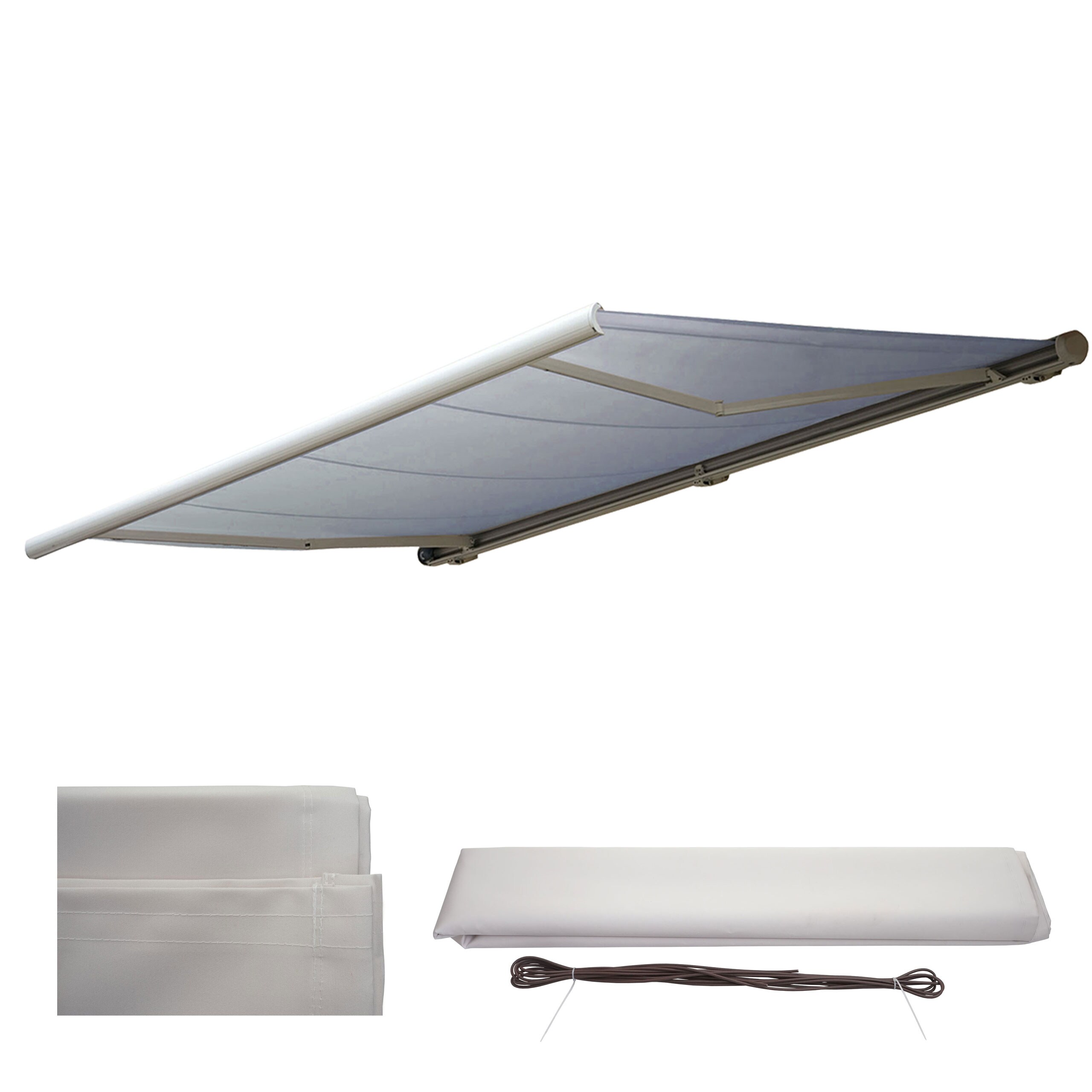 Ersatz-Bezug f&uuml;r Markise H122, Vollkassette Ersatzbezug Sonnenschutz 4x3m ~ Acryl creme - Bild 1