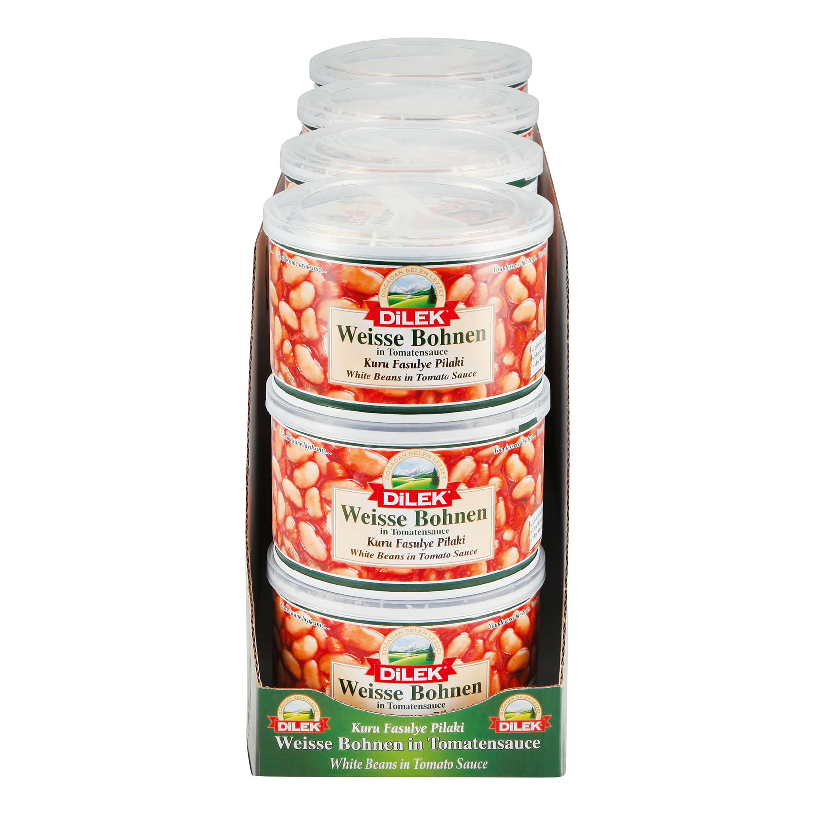 Dilek Weisse Bohnen in Tomatensauce 400 g, 12er Pack - Bild 1
