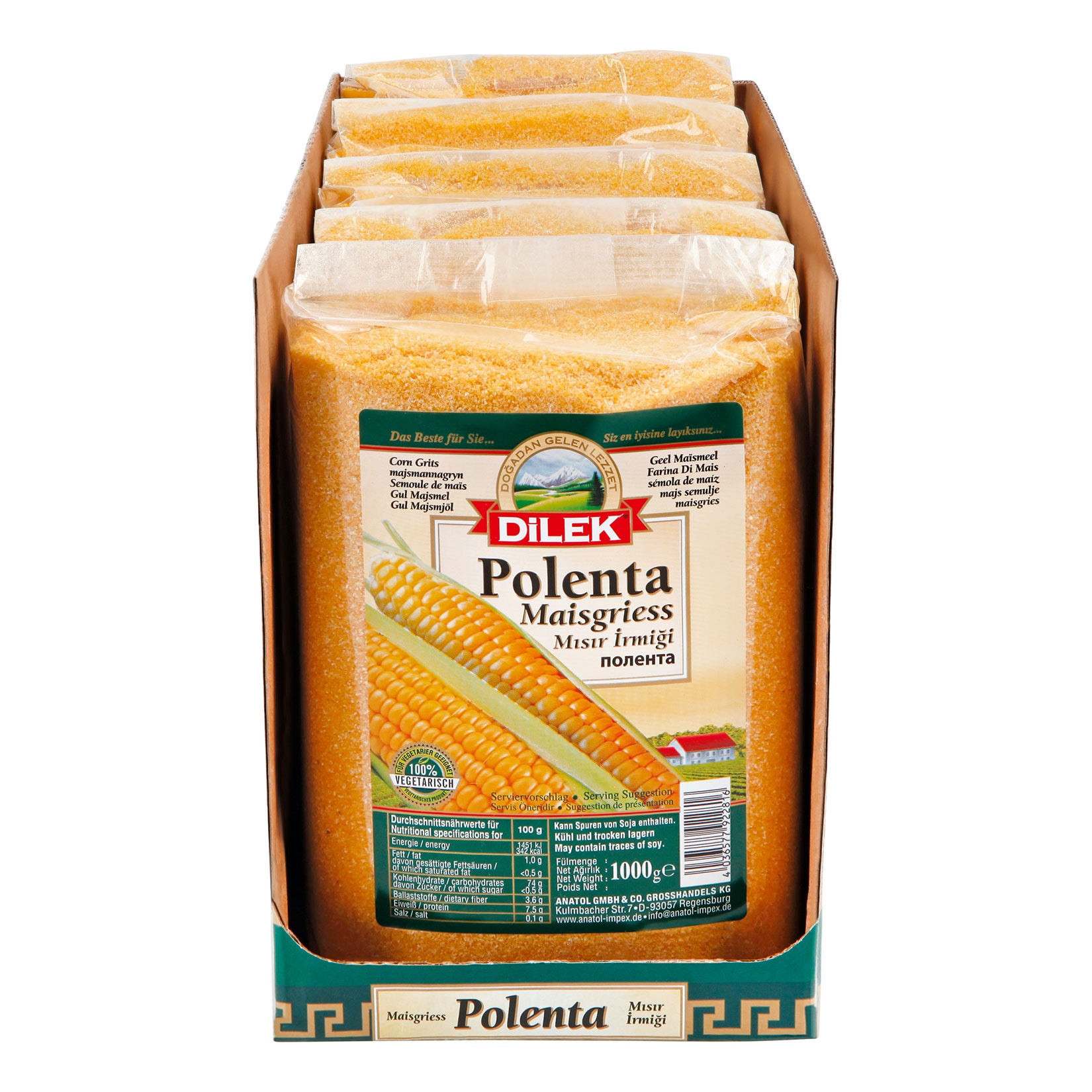 Dilek Polenta Maisgrie&szlig; 1000 g, 5er Pack - Bild 1