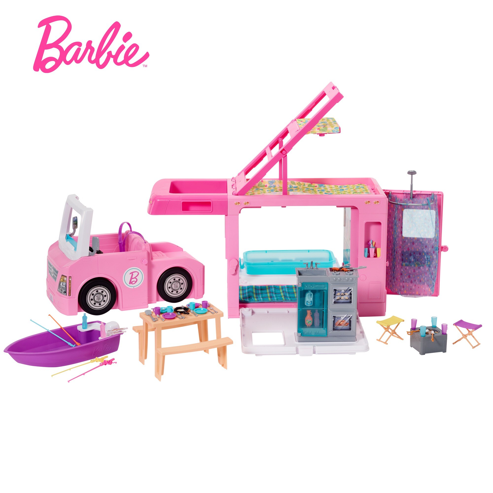 Barbie 3-in-1 Super Abenteuer-Camper mit Zubeh&ouml;r - Bild 1