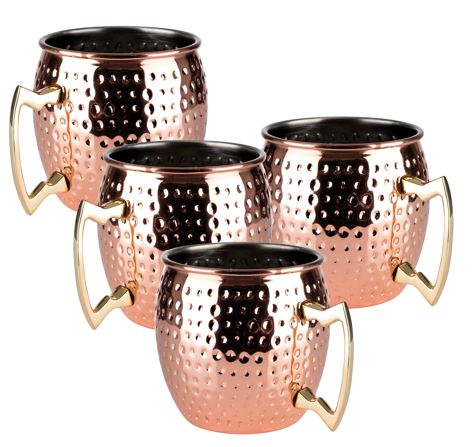 APS 4er Set Moscow Mule Becher 500 ml Kupfer gl&auml;nzend - Bild 1