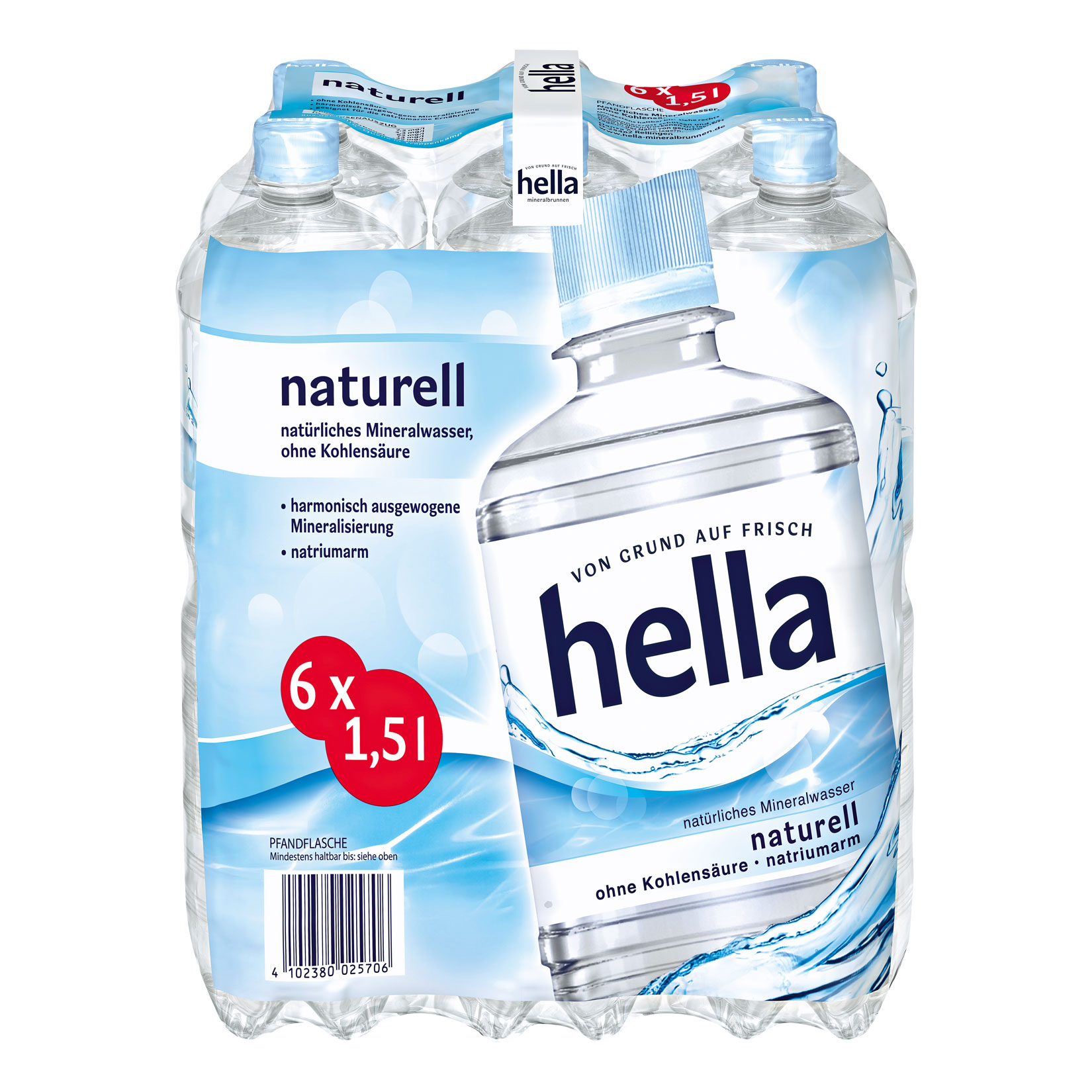 Hella Mineralwasser Naturell 1,5 Liter, 6er Pack - Bild 1