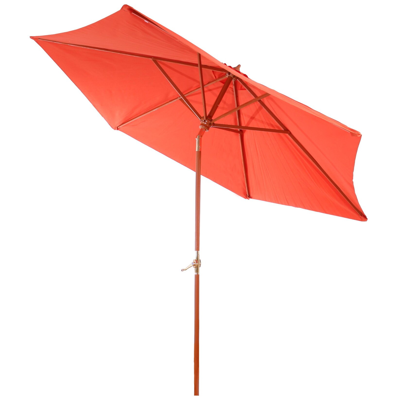 Holz-Sonnenschirm Gartenschirm Marktschirm Lissabon 3m, stabil, neigbar, Kurbel ~ terracotta | 04052826042135
