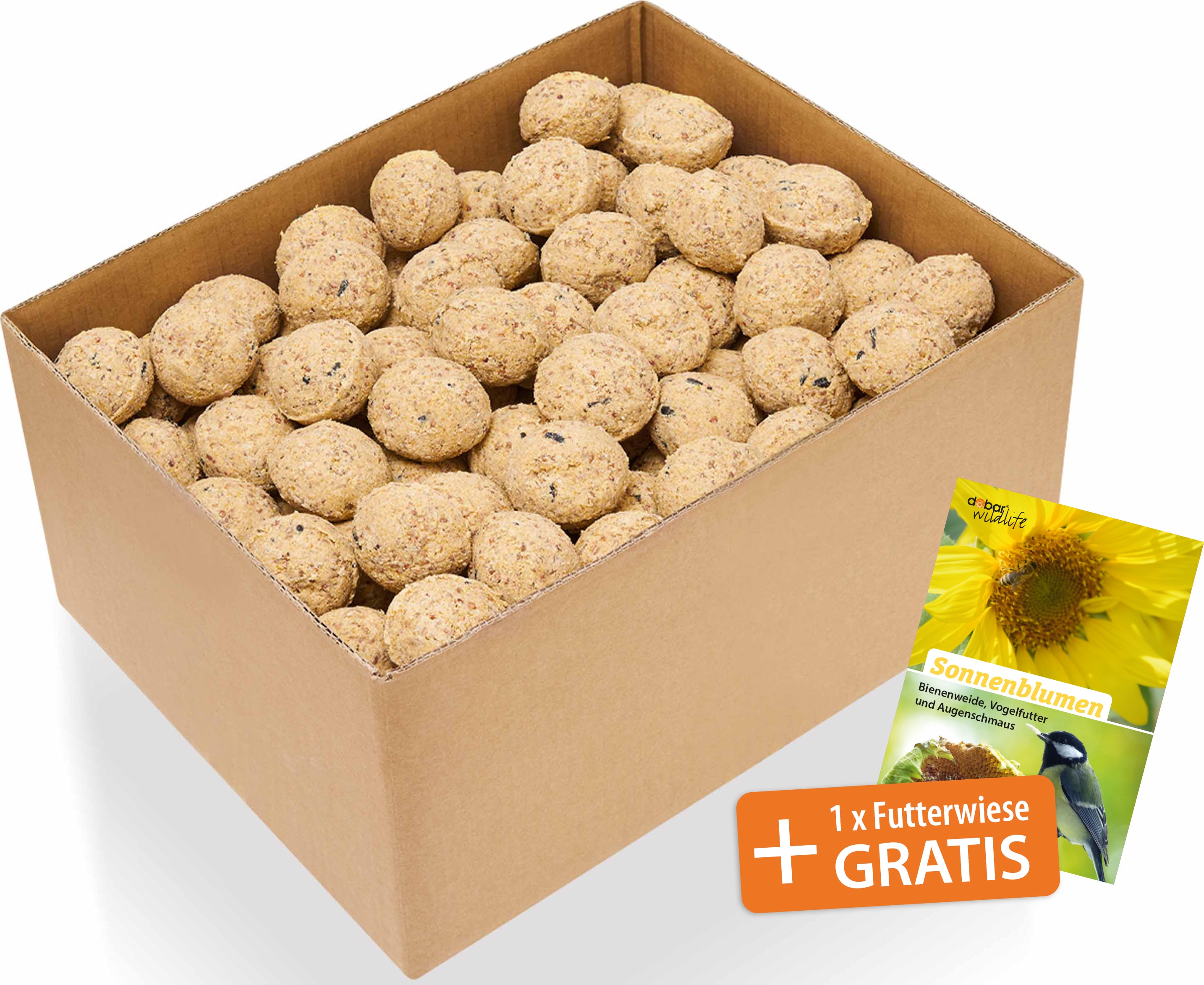 100x Meisenkn&ouml;del ohne Netz, Fettfutter f&uuml;r Wildv&ouml;gel, 9000g Vogelfutter - Bild 1