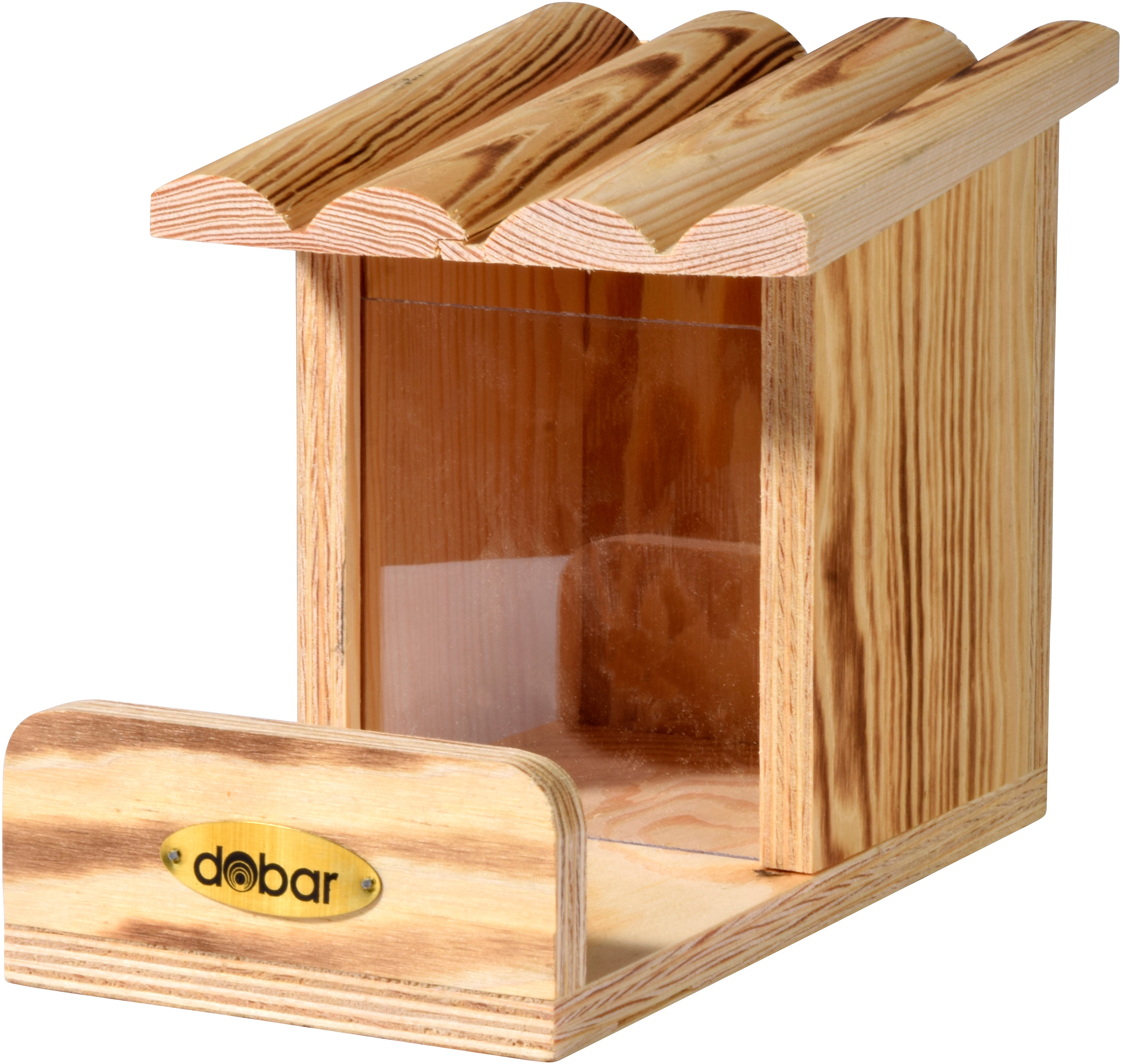 Eichh&ouml;rnchen-Futterstation mit Futtersilo, Futterstelle aus Holz - Bild 1