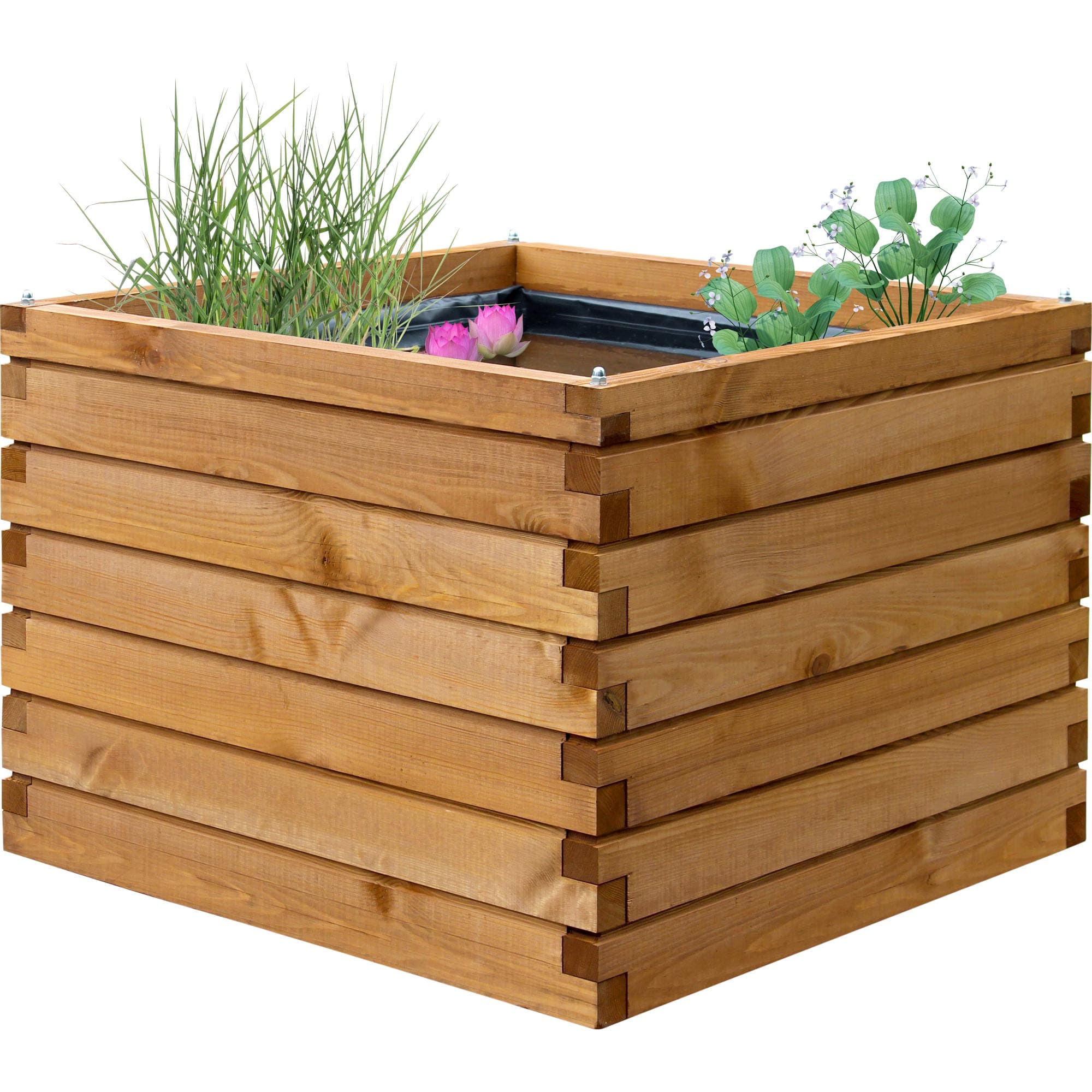 dobar Gartenteich, pflegeleichter Hochteich inkl. Teichfolie aus Kiefer | versch. Modelle - Bild 1