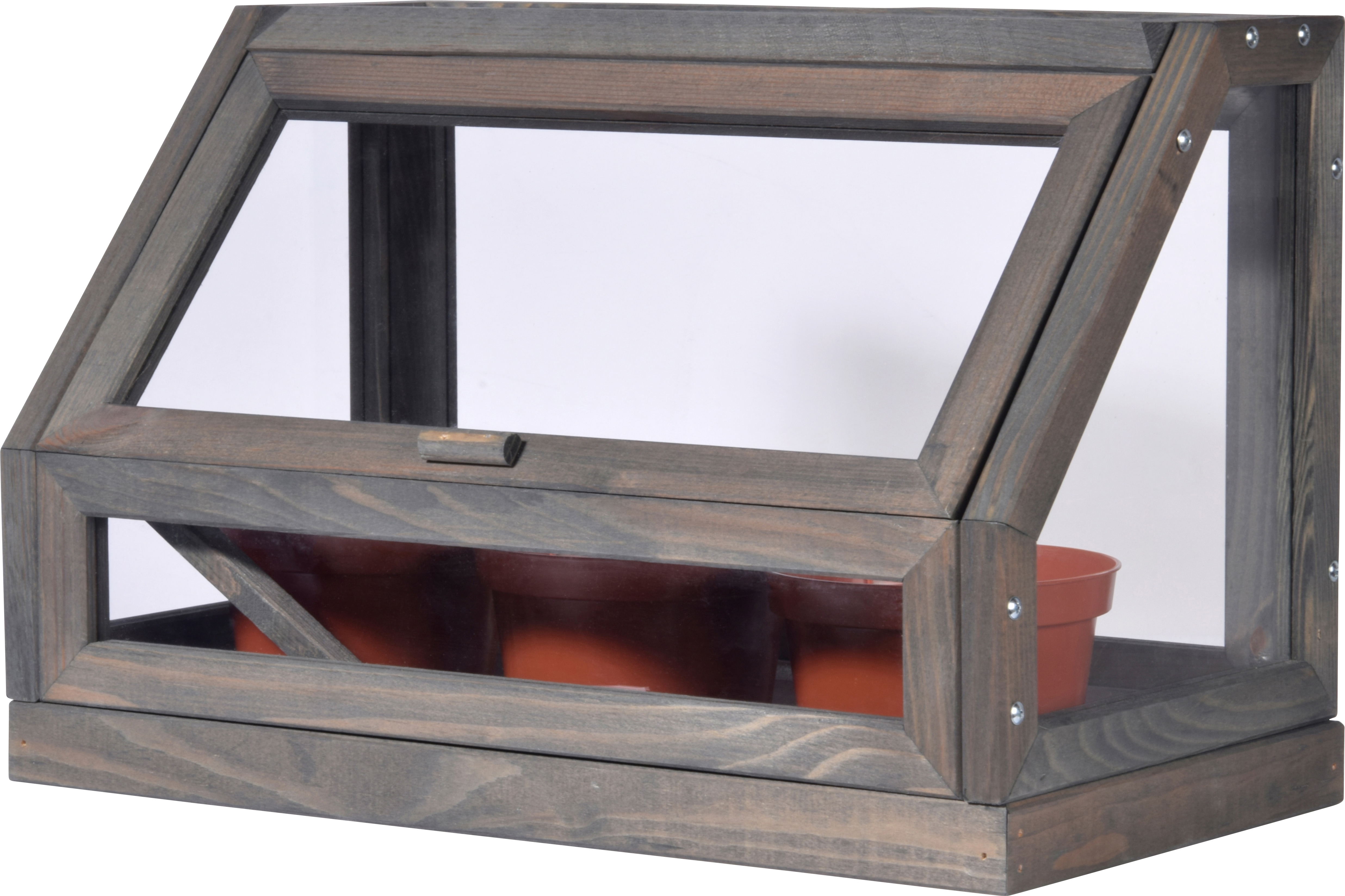 dobar Mini-Gew&auml;chshaus f&uuml;r Jungpflanzen und Kr&auml;uter inkl. T&ouml;pfe | ca. 38 x 20 x 24,5 cm - Bild 1