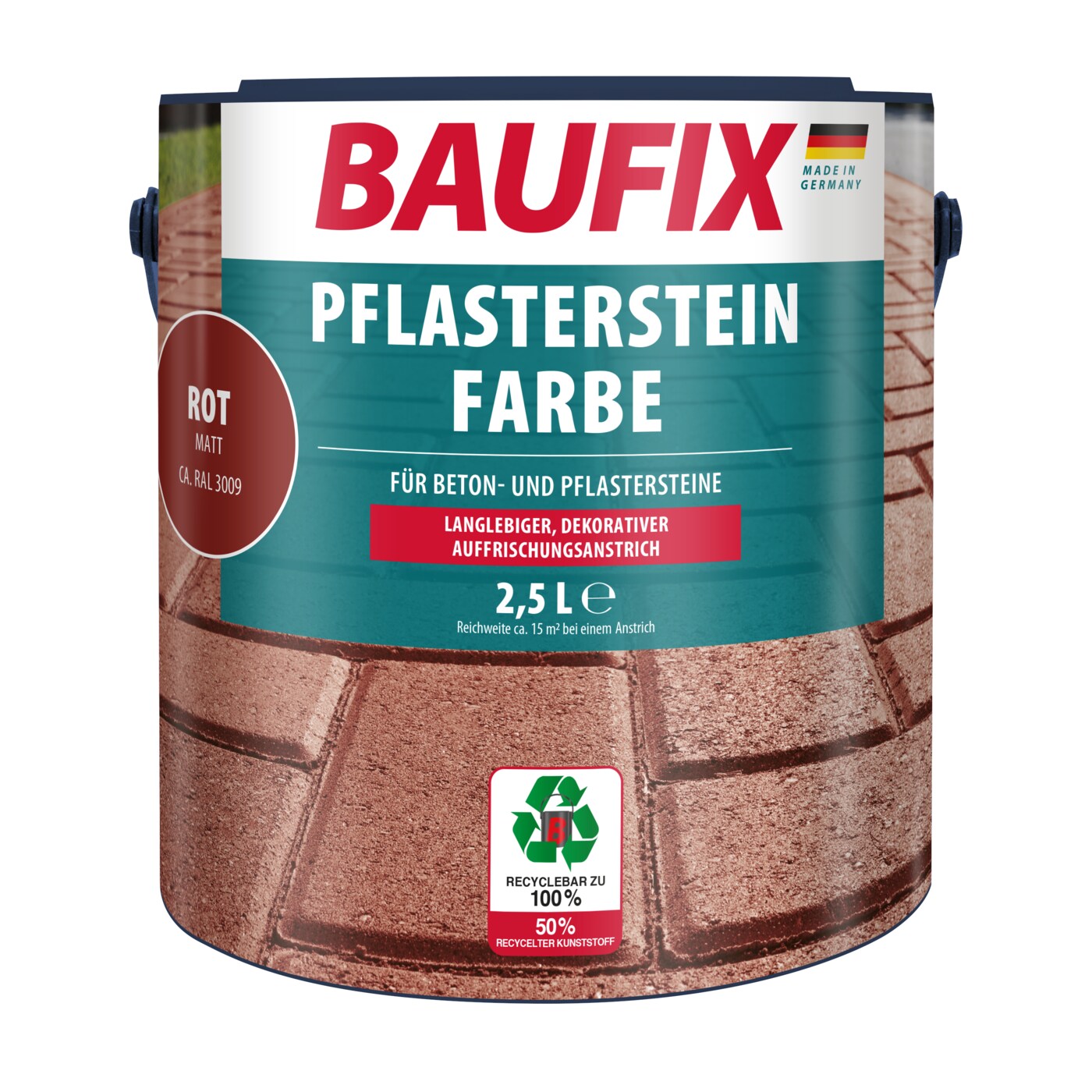 BAUFIX Pflasterstein Farbe rot, 2,5 Liter | 04014505072291