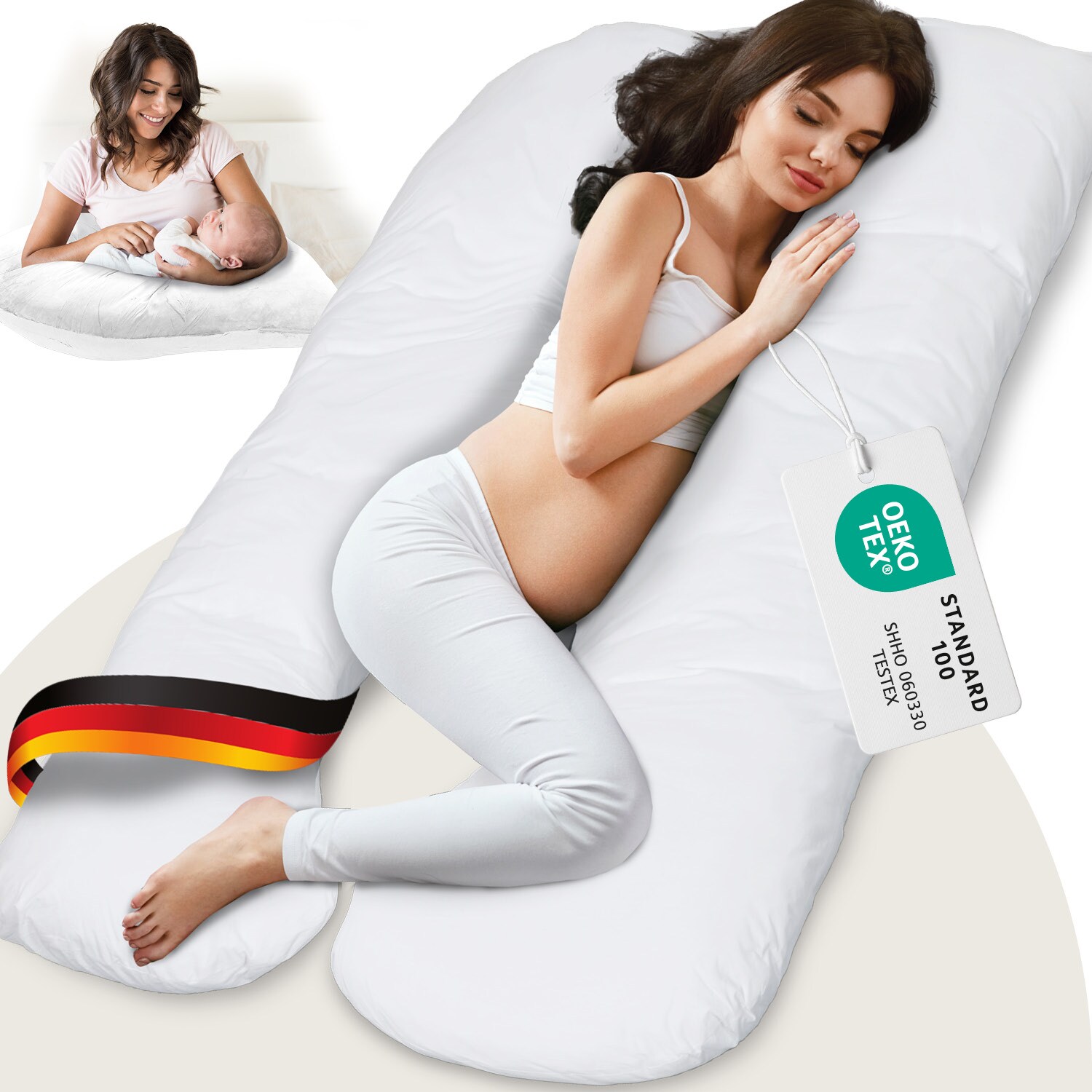 ELONEO Multifunktions-K&ouml;rperkissen, Wei&szlig; - Bild 1