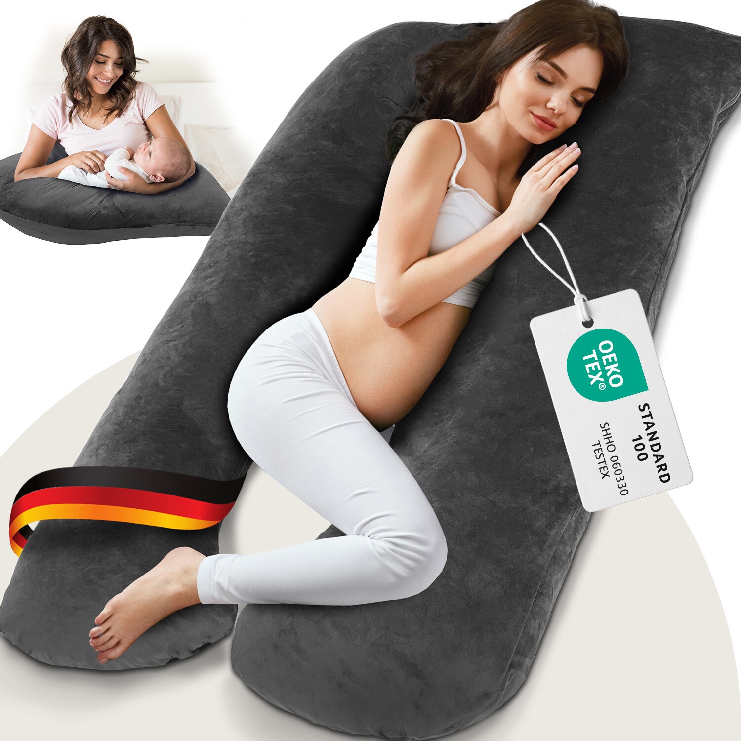 ELONEO Multifunktions-Körperkissen,  Anthrazit | 04260346887208