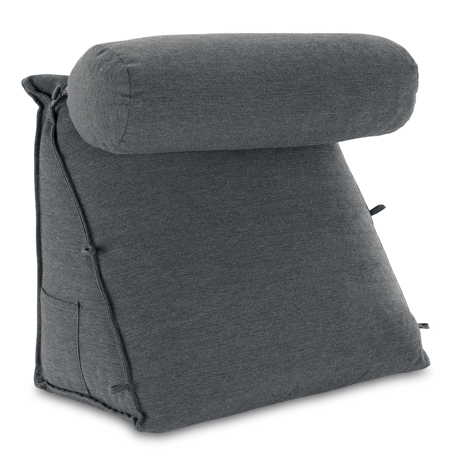 R&uuml;ckenkissen mit Nackenrolle, Anthrazit - Bild 1
