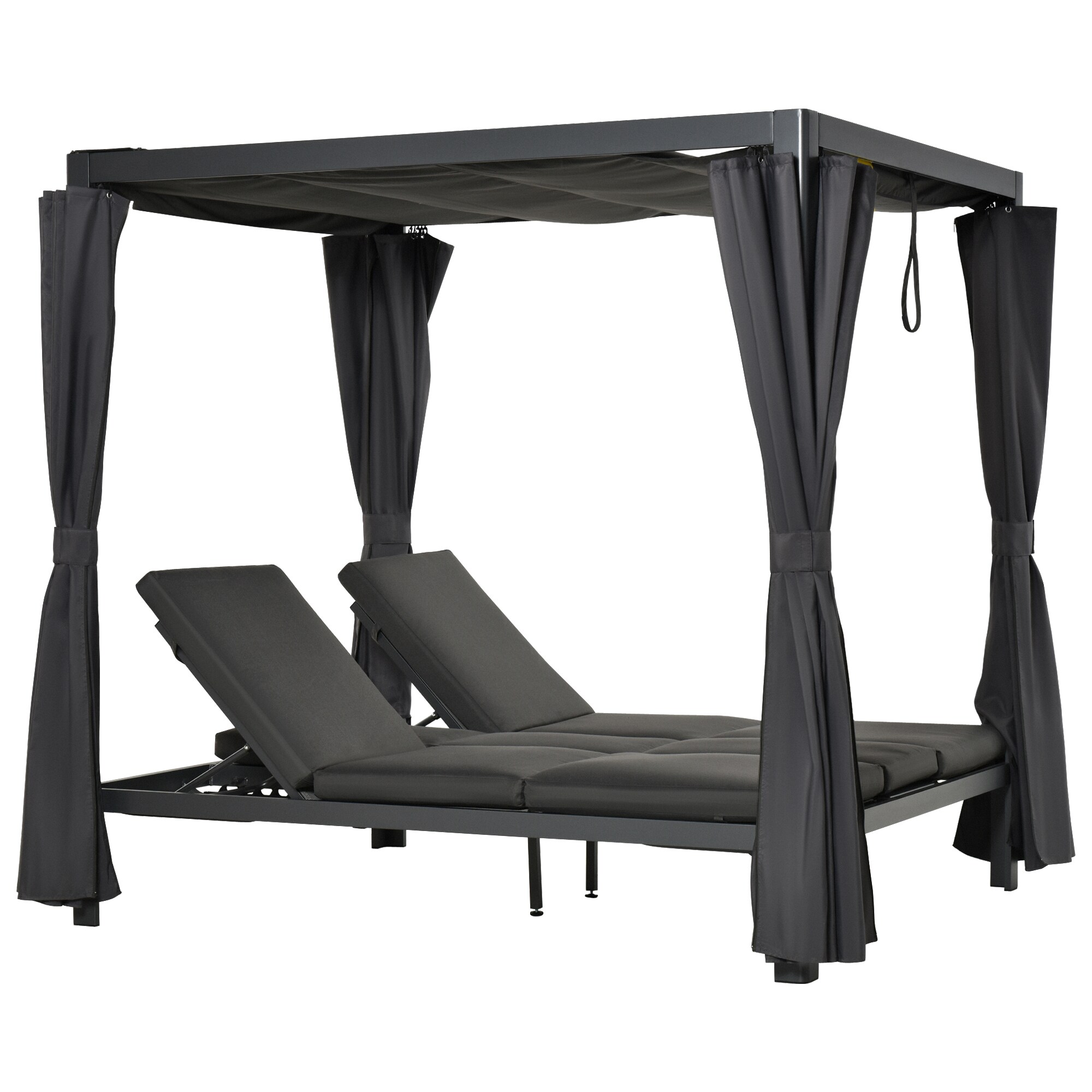 Outsunny Gartenliege Aluminium, Polyester, Texteline, Schaumstoff - Bild 1