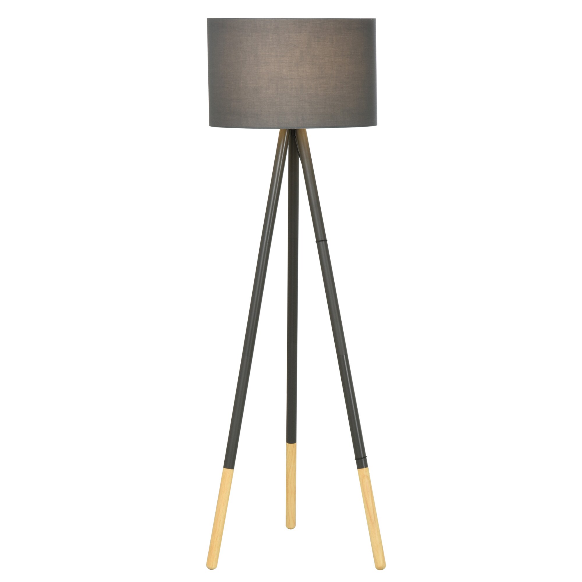 HOMCOM Stehlampe Stahl, Gummi Holz - Bild 1