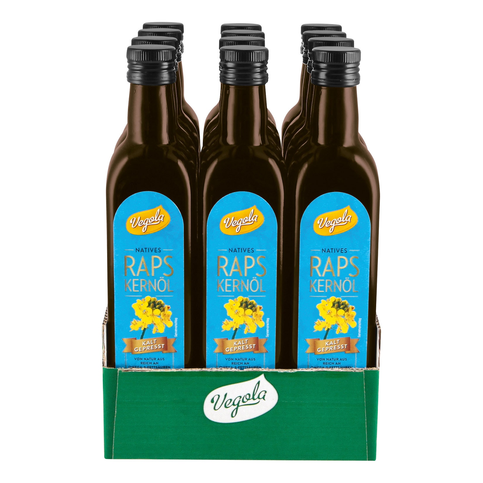 Vegola Raps&ouml;l 500 ml, 12er Pack - Bild 1