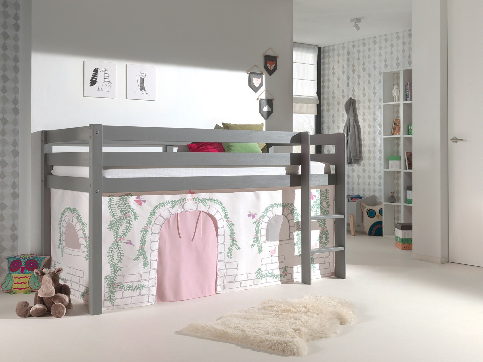 Spielbett Pino mit Textilset Vorhang versch. Designs | 05420070234610