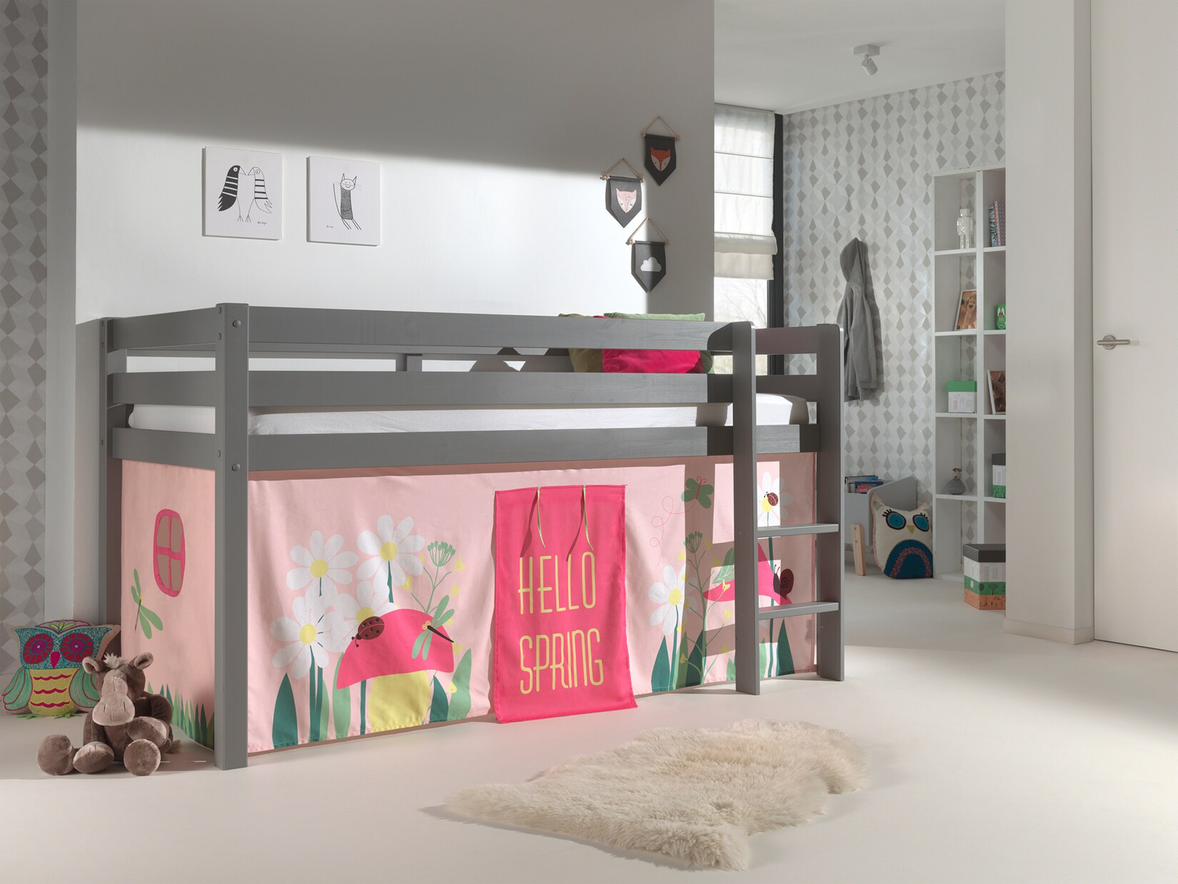 Spielbett Pino mit Textilset Vorhang versch. Designs | 05420070234498
