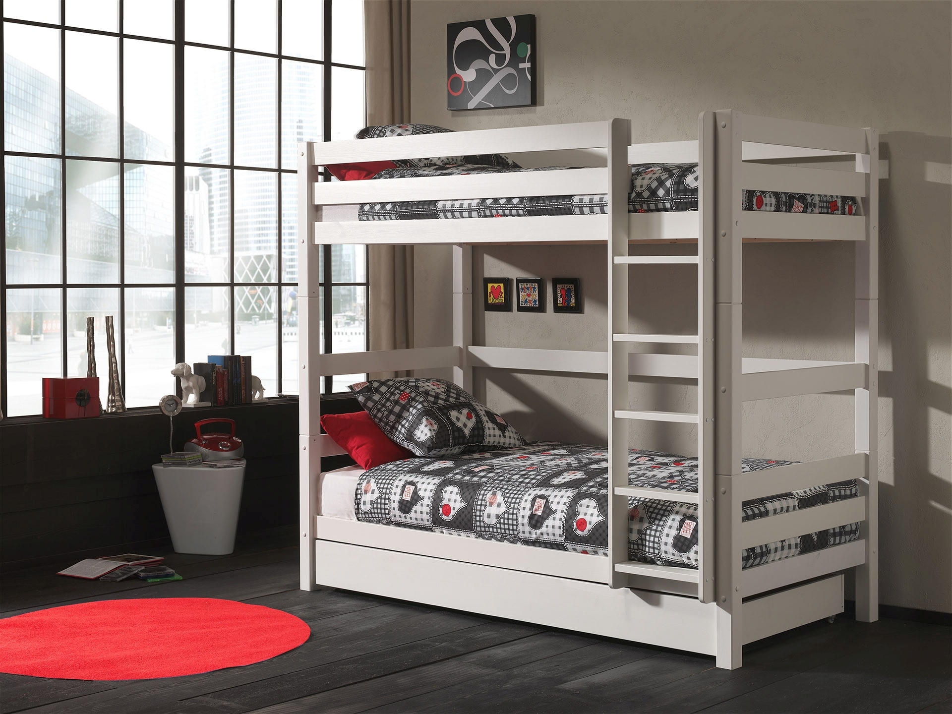 Etagen-Hochbett Pino 180 cm H&ouml;he inkl. Bettschublade versch. Farben - Bild 1