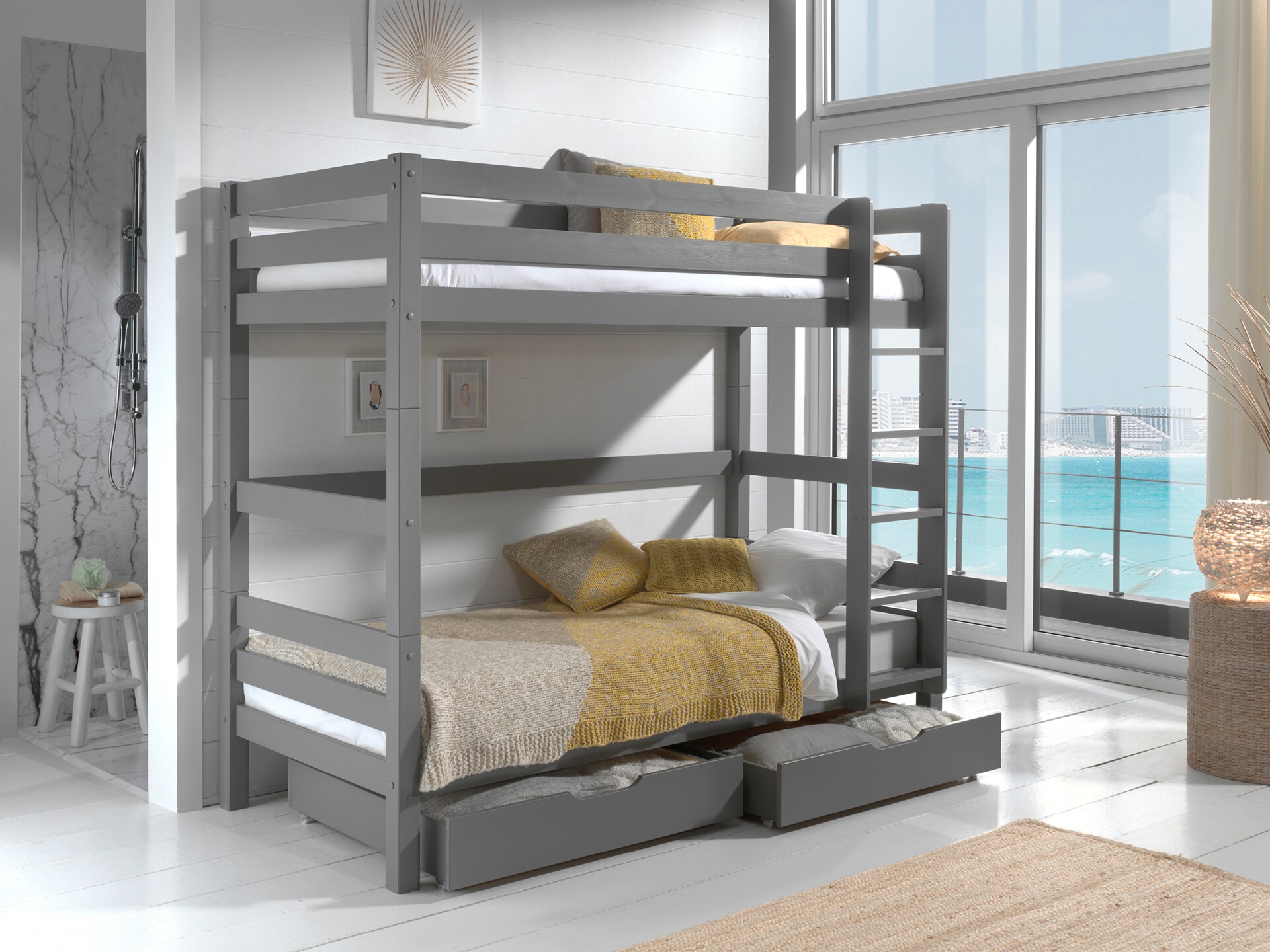 Etagen-Hochbett Pino 180 cm H&ouml;he inkl. 2 Schubladen - Bild 1