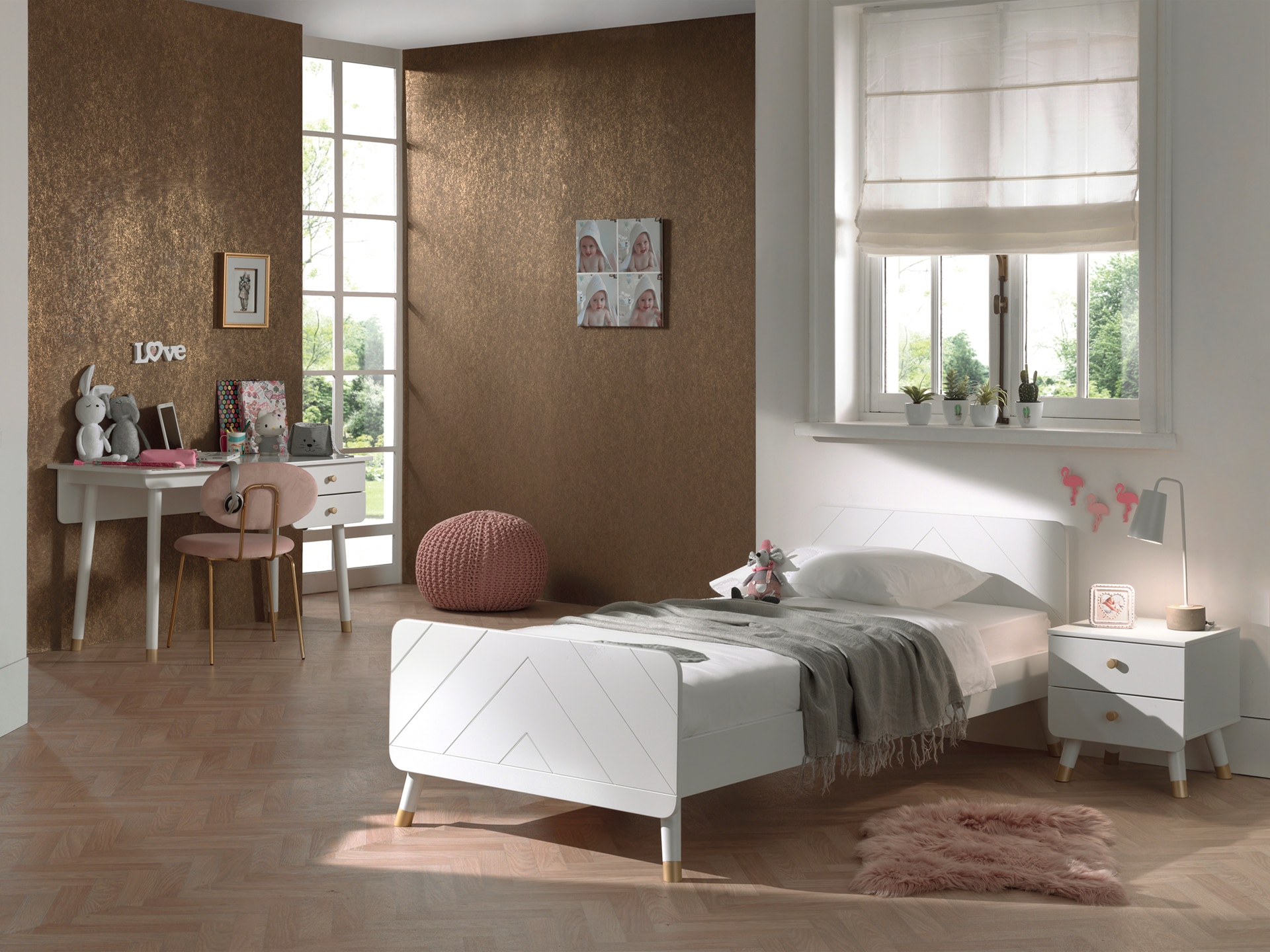 BILLY Jugendzimmer Set 3-tlg. best. aus: Bett 90 x 200 cm, Nachtkonsole und Schreibtisch - Bild 1