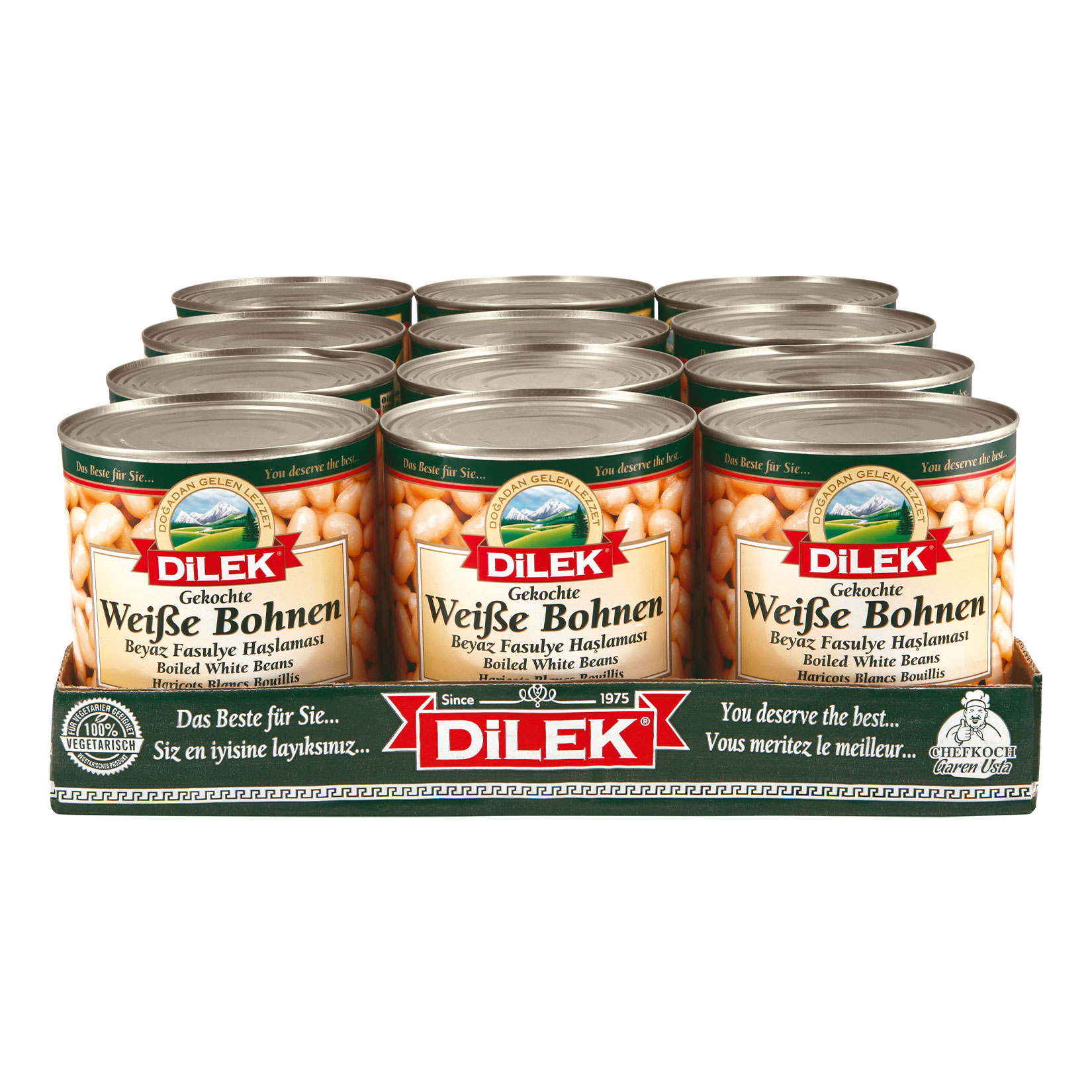 Dilek Wei&szlig;e Bohnen 480 g Abtropfgewicht, 12er Pack - Bild 1