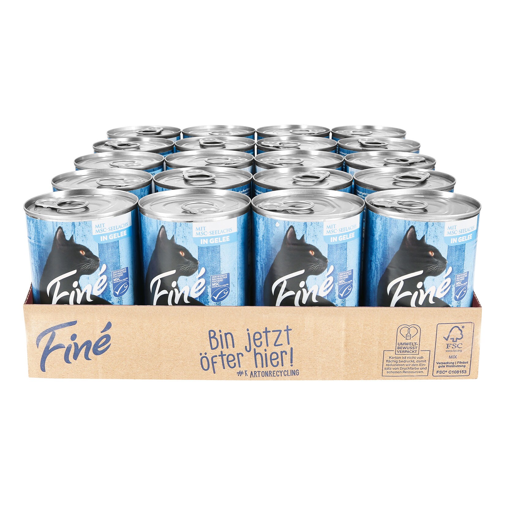 Finé Katzennahrung Feines Menü mit MSC-Seelachs in Gelee 400 g, 20er Pack