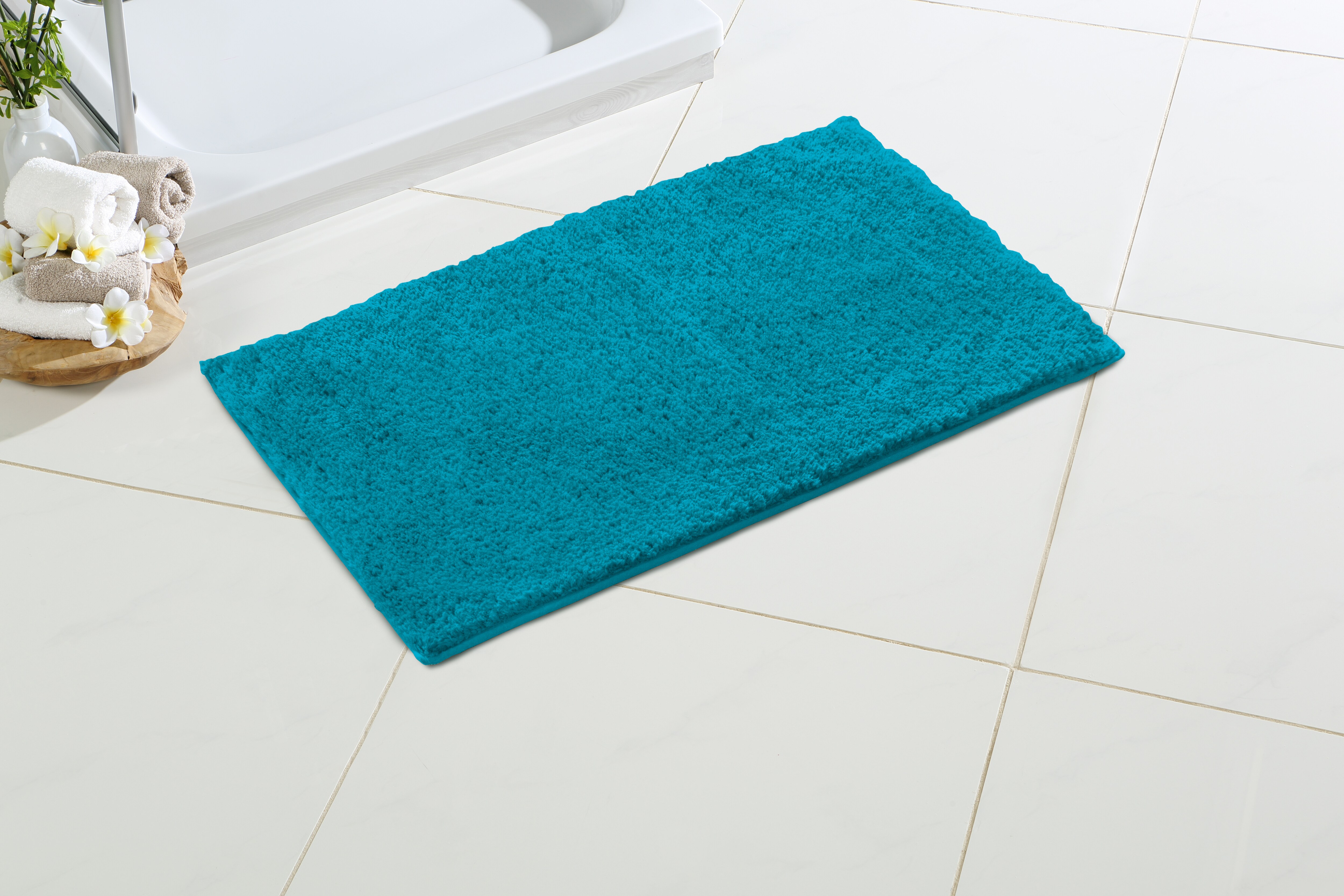 Dekor Badematte ca. 60x100cm - versch. Farben - blau (teal) - Bild 1