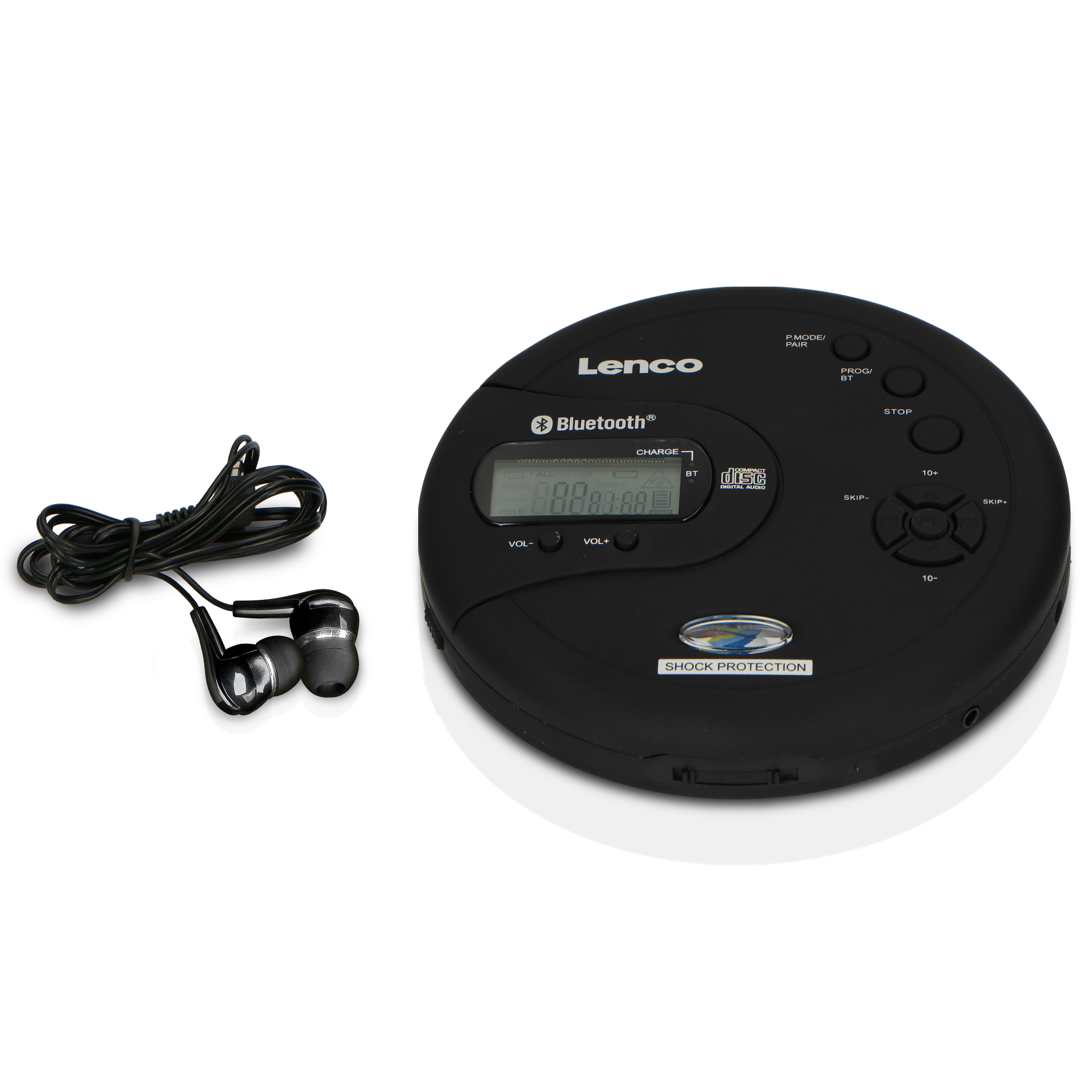Lenco CD-300BK - Tragbarer Bluetooth CD-MP3-Player mit Sto&szlig;schutz - Bild 1
