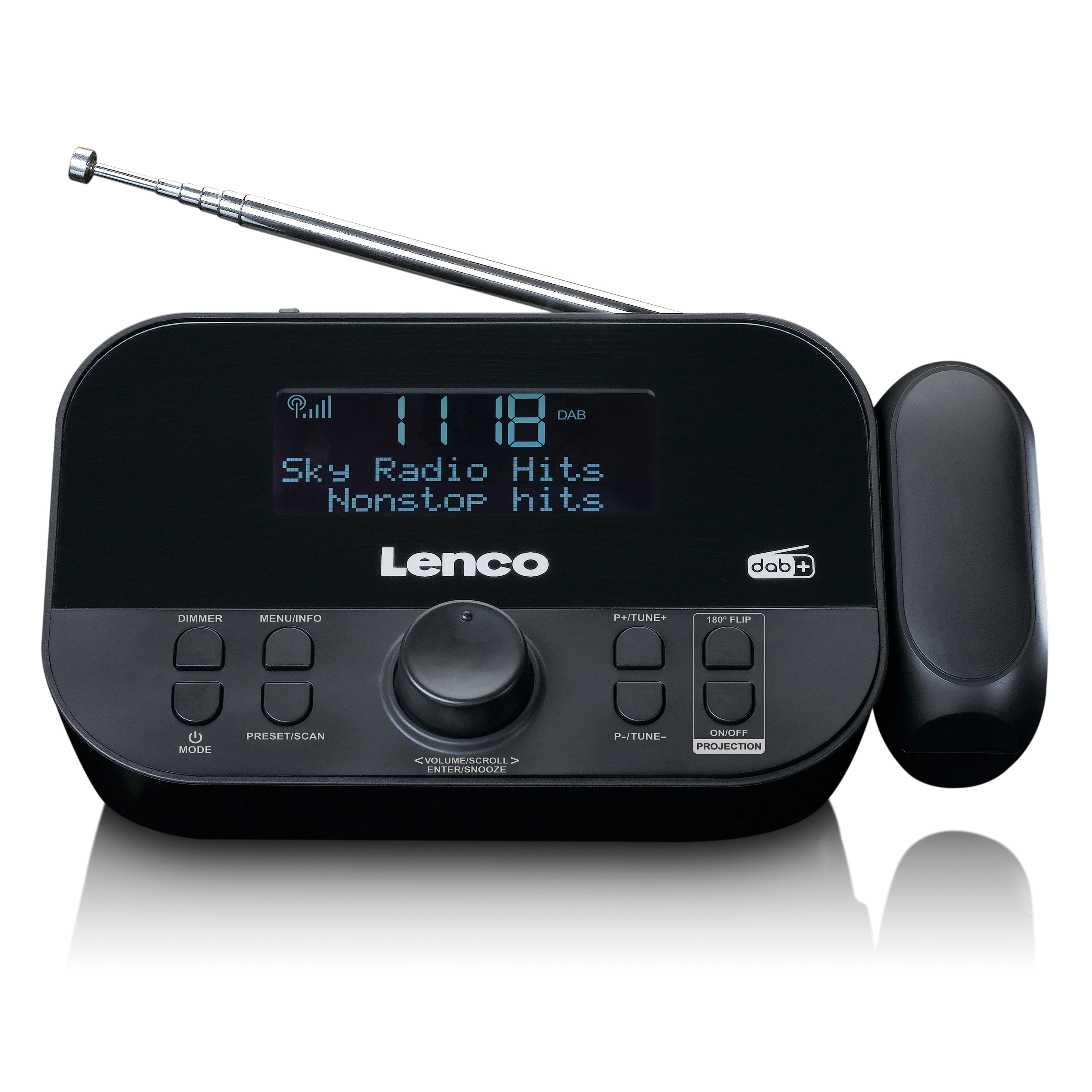 Lenco CR-615BK - DAB+ und FM-Radiowecker mit Zeitprojektion - Bild 1